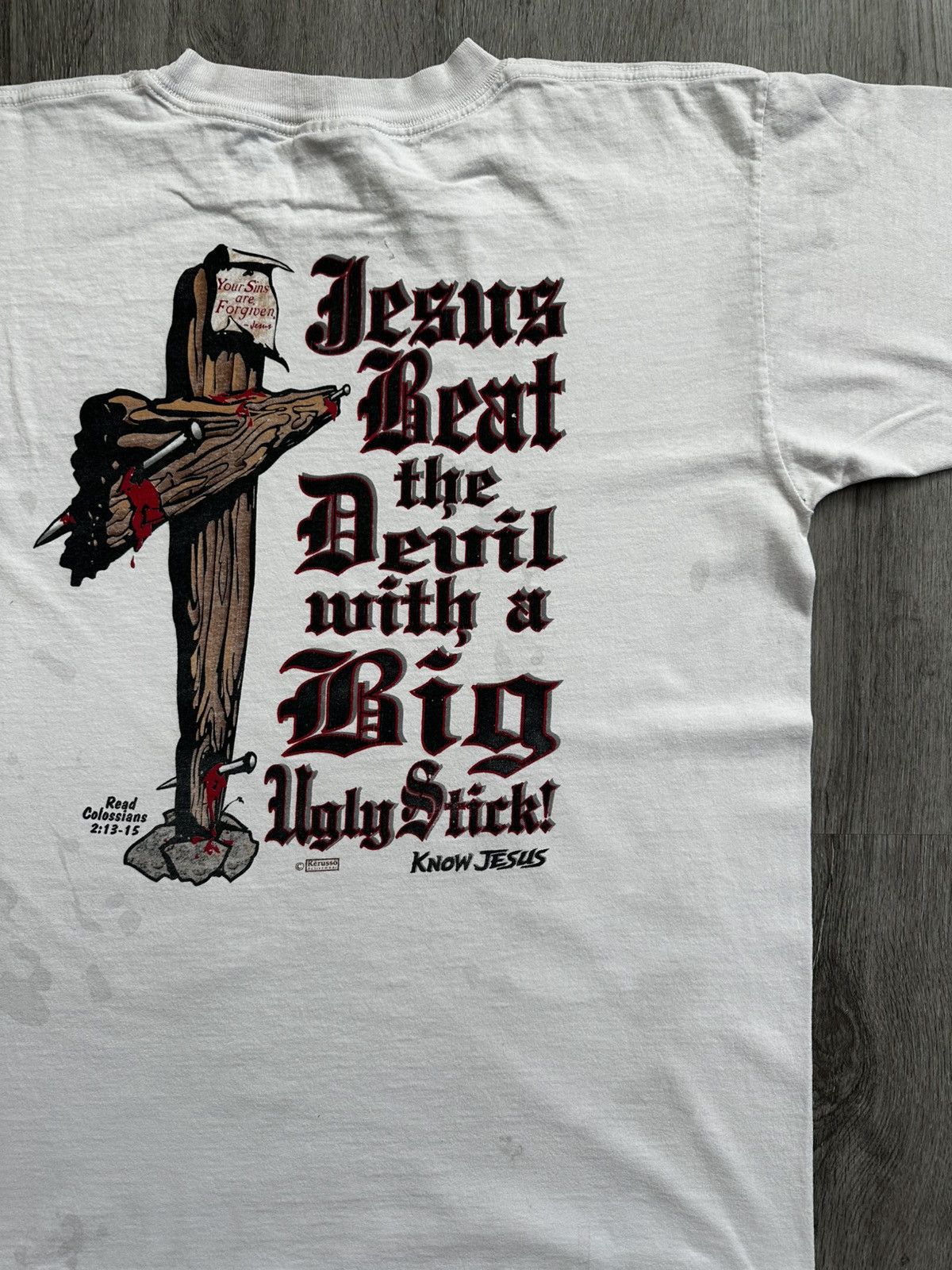 AAA × Vintage Vintage 90s Kërussō Active Know Jesus Shirt Size US L / EU 52-54 / 3 - 5 Thumbnail