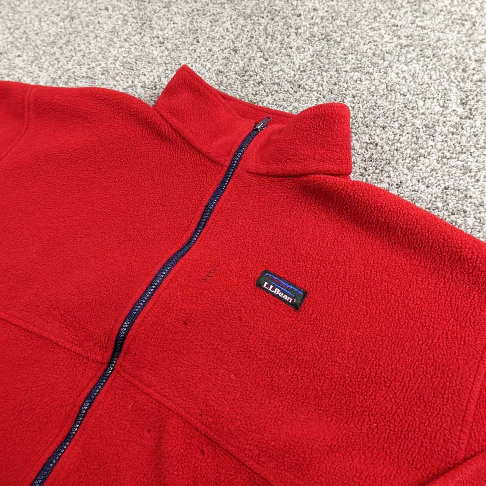 Vintage VINTAGE L.L. Bean Jacket Mens XL Red Fleece Full Zip Windbreaker Short Coat Urban Outdoor USA Mens Size US XL / EU 56 / 4 - 2 Thumbnail
