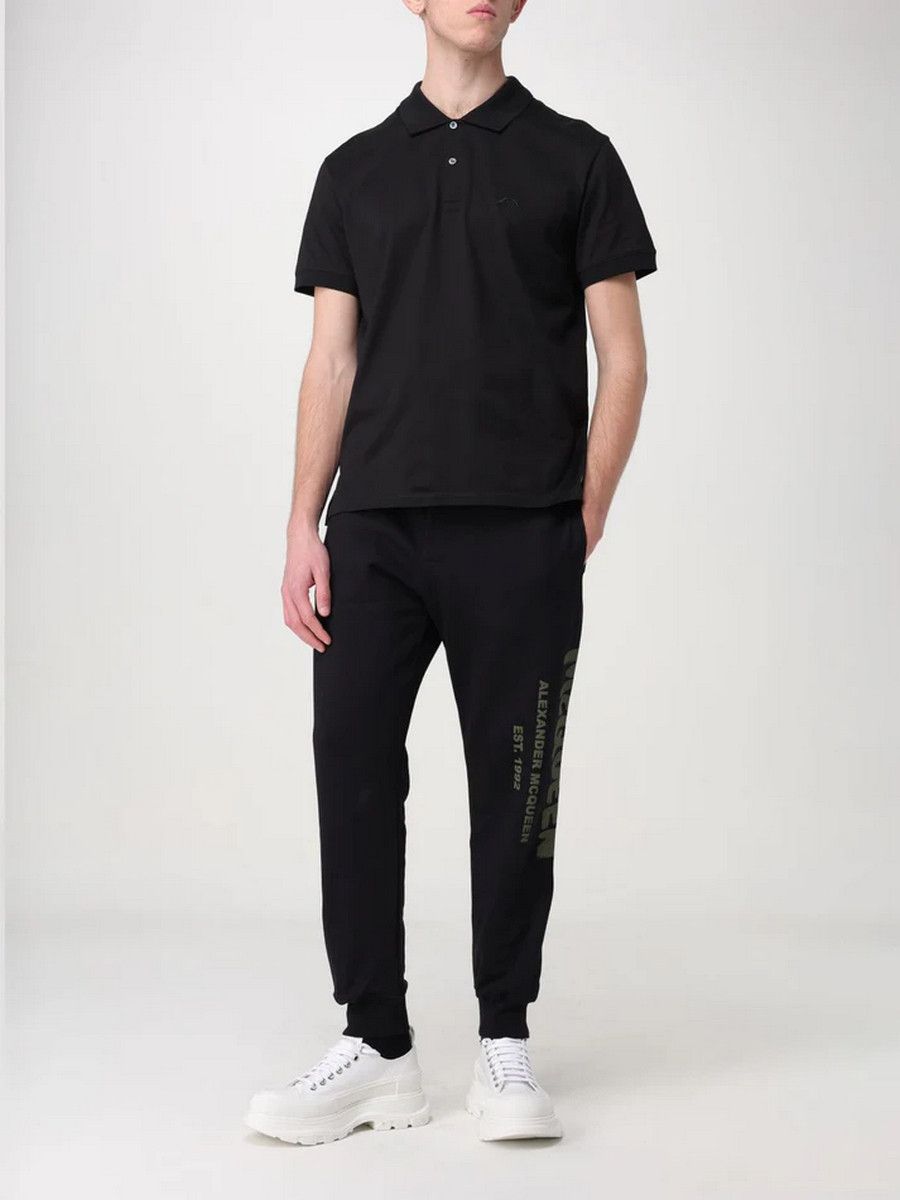 Alexander McQueen ALEXANDER MCQUEEN Seal black logo embroidered polo shirt q Size US M / EU 48-50 / 2 - 2 Thumbnail
