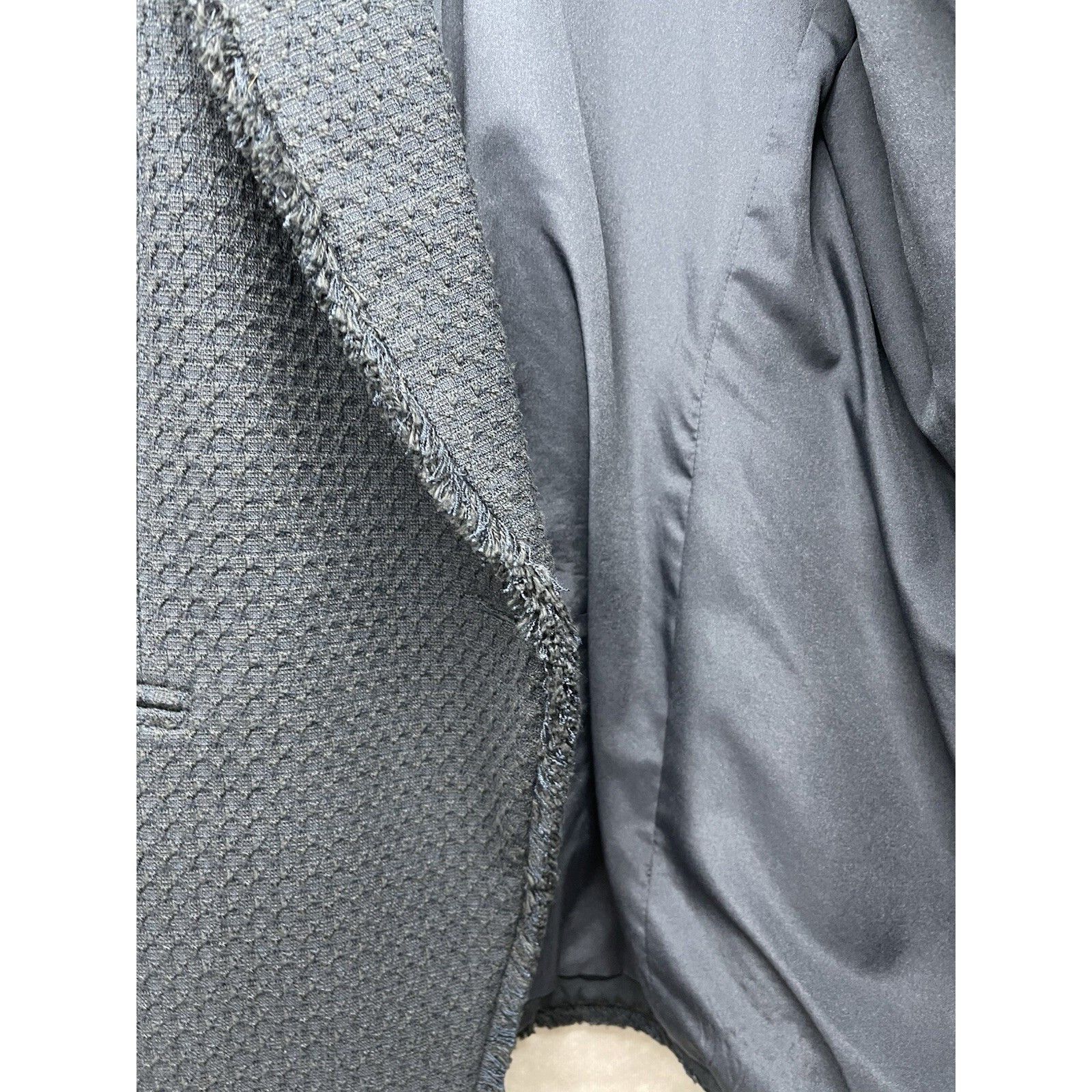 Ann Taylor Ann Taylor Classy Fringe Tweed Blazer Jacket Size 10 Navy Bl Size L / US 10 / IT 46 - 4 Thumbnail