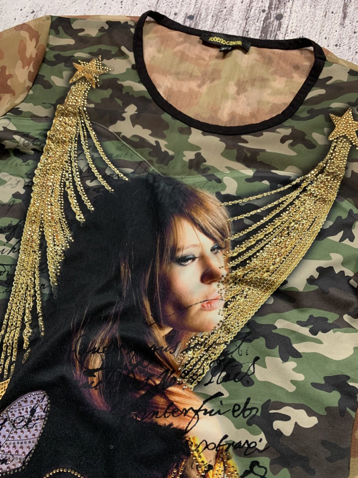 Roberto Cavalli Roberto Cavalli Tee Vintage Military T-shirt Y2k Tops Size S / US 4 / IT 40 - 4 Thumbnail