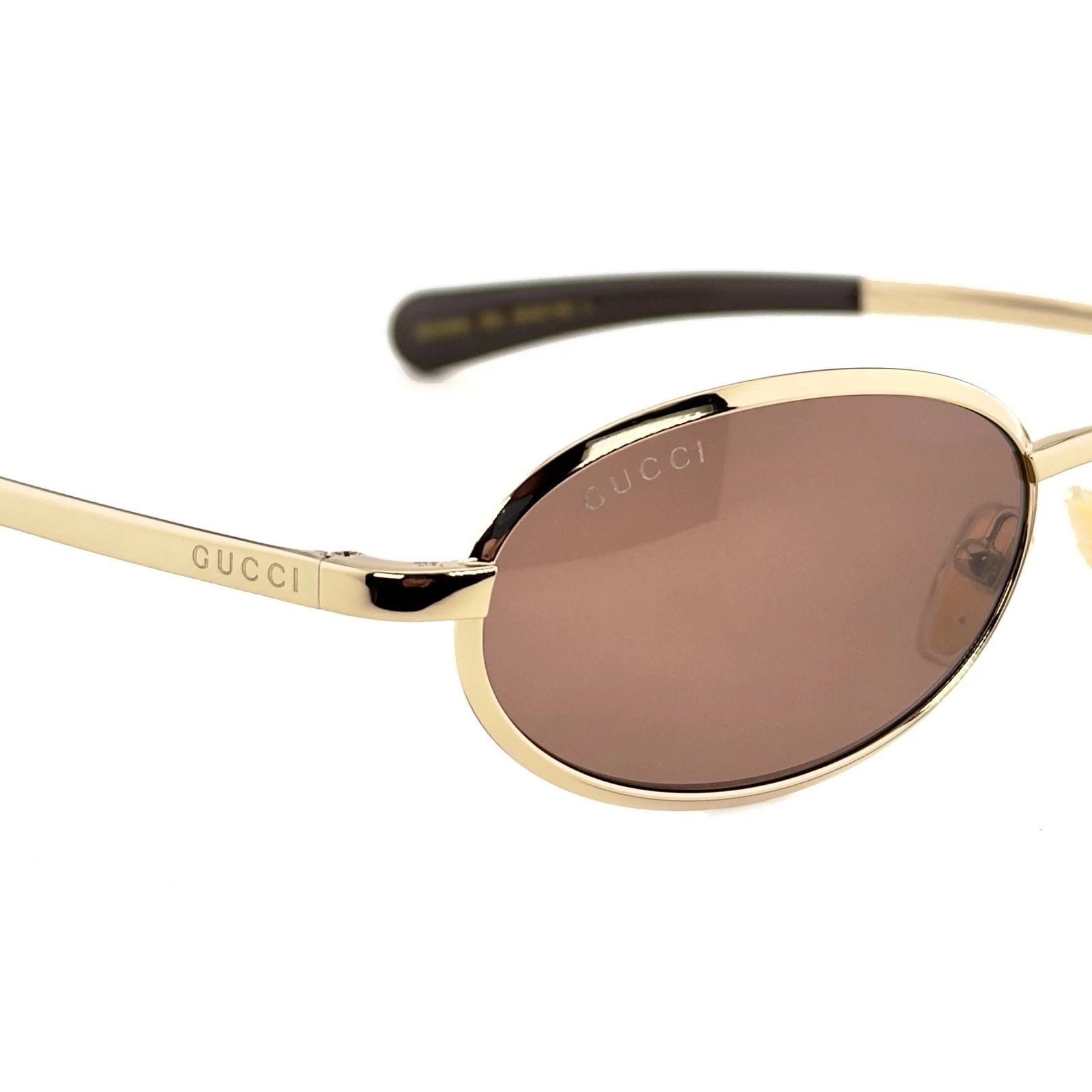Gucci GUCCI GG1942S 1942 Gold Brown 003 Oval Narrow Metal Size ONE SIZE - 5 Thumbnail