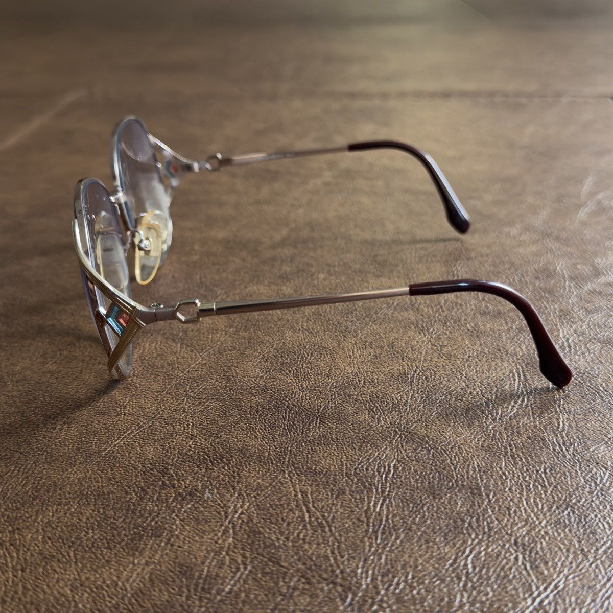 Yves Saint Laurent 2000s Stained Glass Openwork Blue Light Tint Glasses Size ONE SIZE - 6 Thumbnail