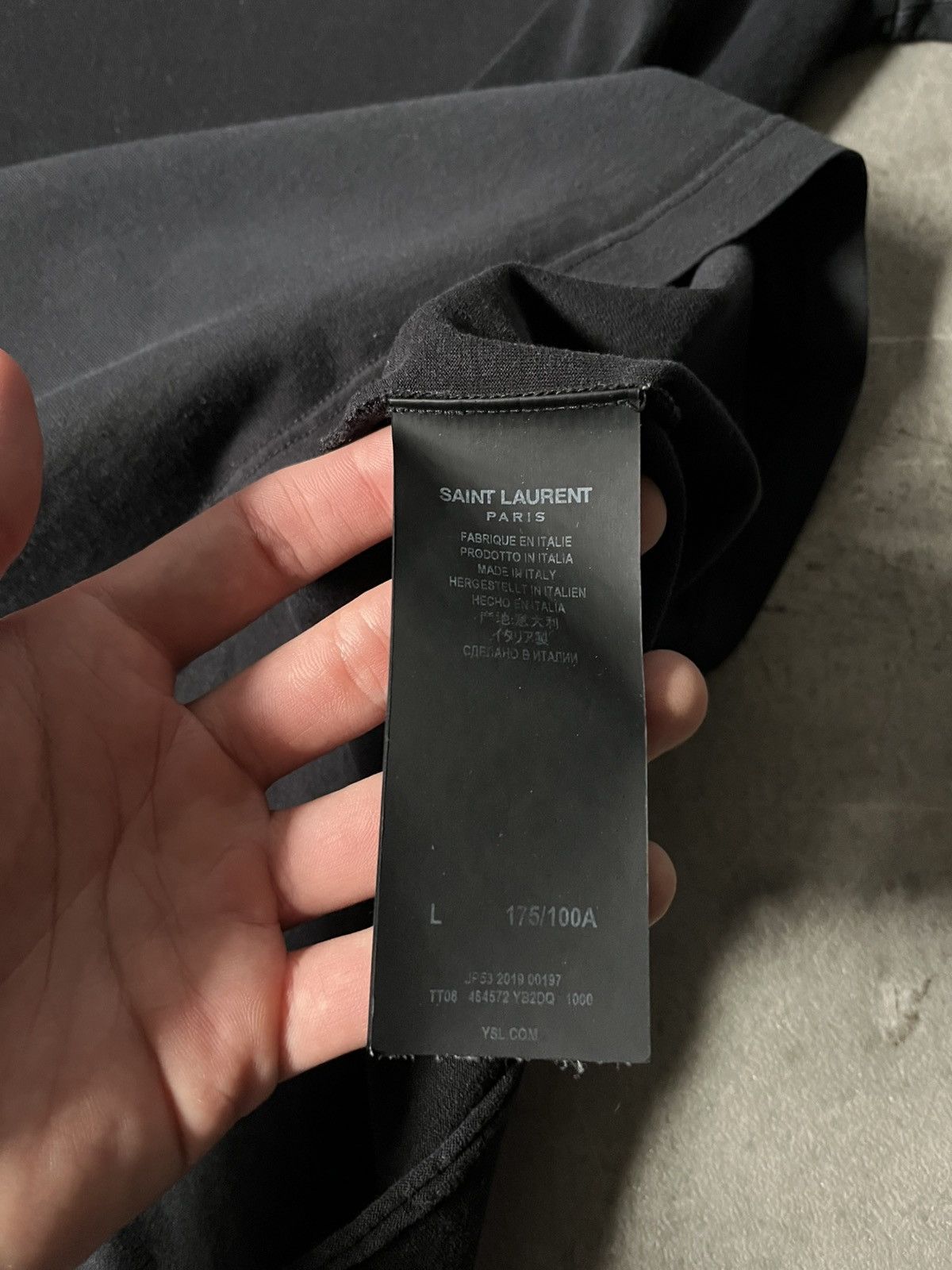 Saint Laurent Paris Saint Laurent black T-shirt center logo Size US L / EU 52-54 / 3 - 7 Thumbnail