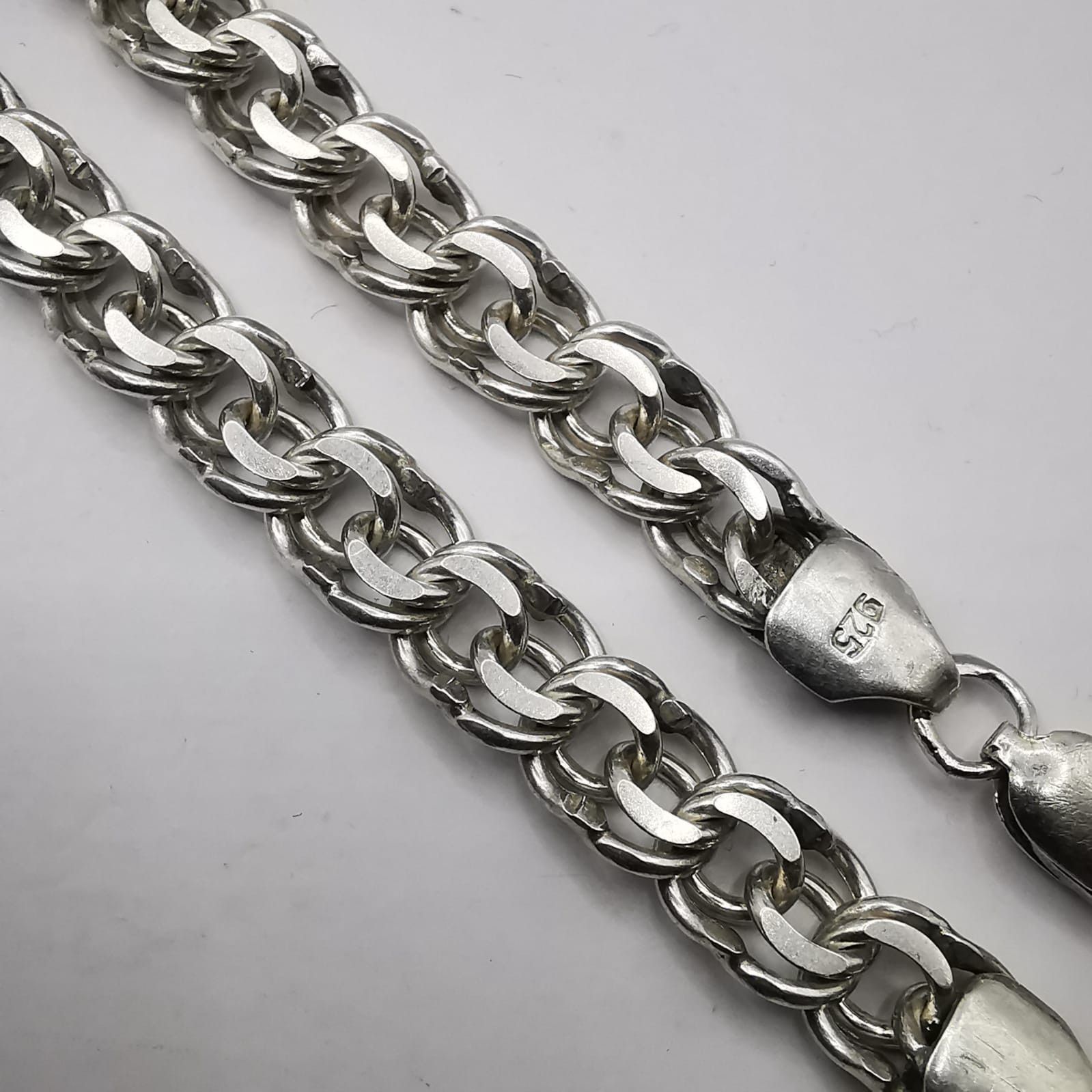 Sterling Silver Vintage Massive Chain Jewelry ,925 Sterling Silver 49,72g Size ONE SIZE - 7 Thumbnail