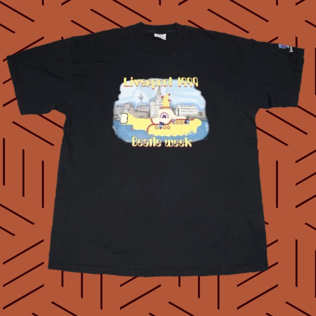 Vintage VINTAGE THE BEATLES Band T-Shirt XL Black Short Sleeve 1999 Beatle Week Liverpool Yellow Submarine Mens Size US XL / EU 56 / 4 - 1 Thumbnail