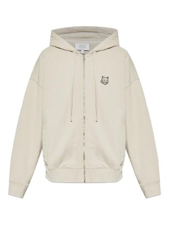 パーカー・フーディ MAISON KITSUNE Men Hoodies OM02138KM0001 0119 Beige Maison Kitsuné - Full zip cotton hoodie Beige - The Corner