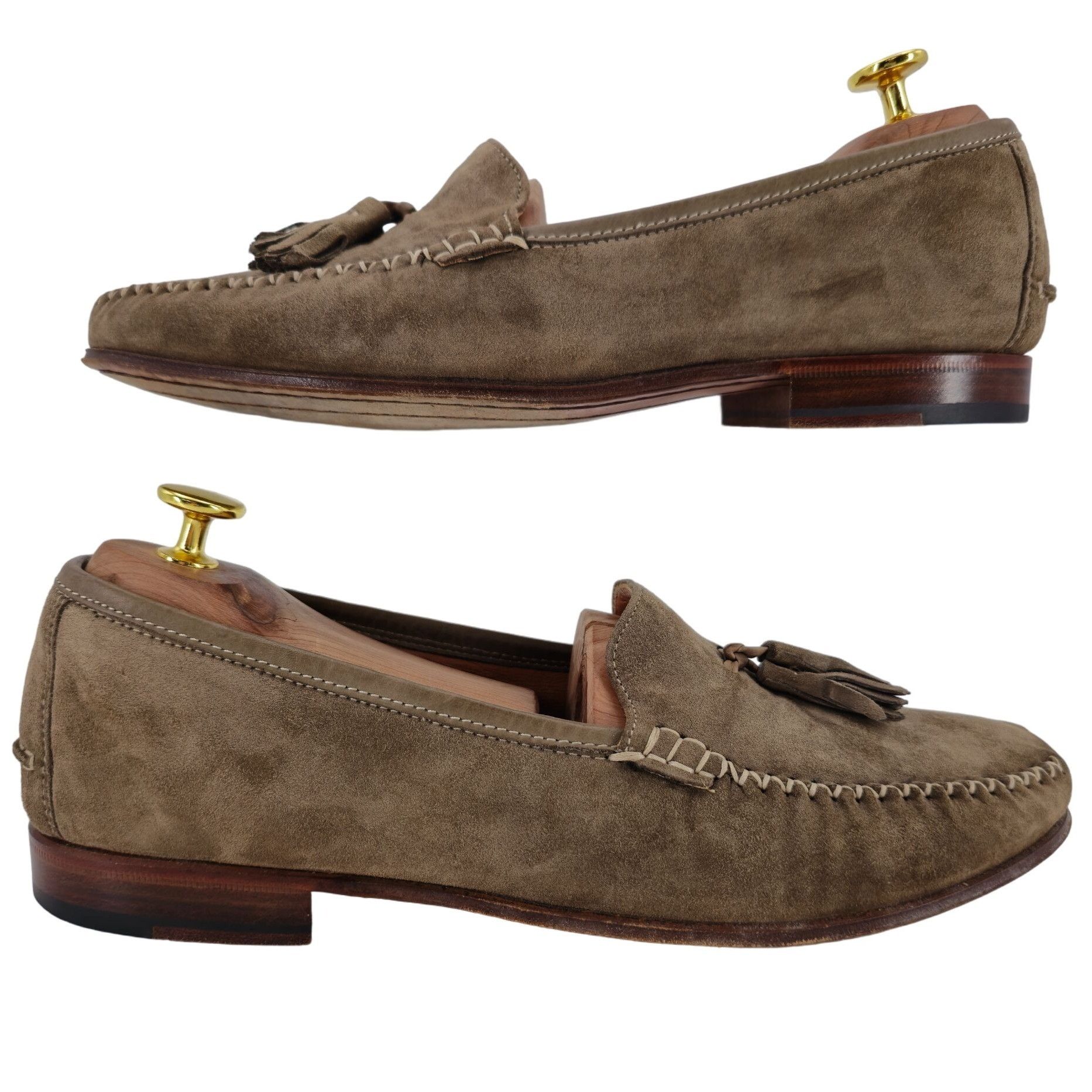 Salvatore Ferragamo Vintage Salvatore Ferragamo Italy Dress Shoe Taupe Suede 8.5 Size US 8.5 / EU 41-42 - 4 Thumbnail