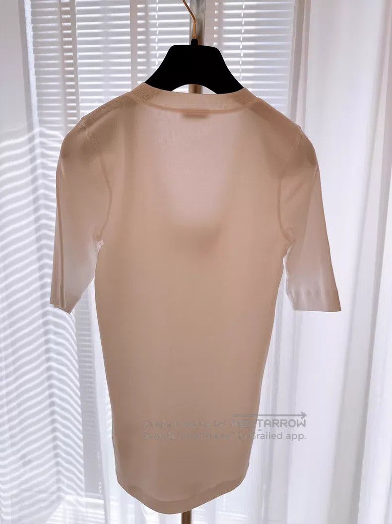 Brunello Cucinelli Brunello Cucinelli V-neck Beaded White Top Size XS / US 0-2 / IT 36-38 - 7 Thumbnail