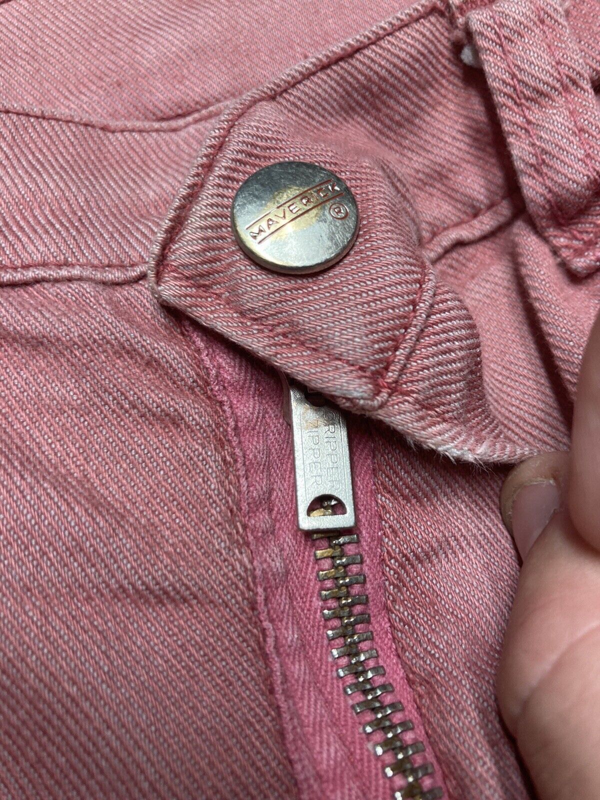 Vintage 60s maverick blue bell jeans salmon flared bell bottoms 18 Size 29" - 8 Thumbnail