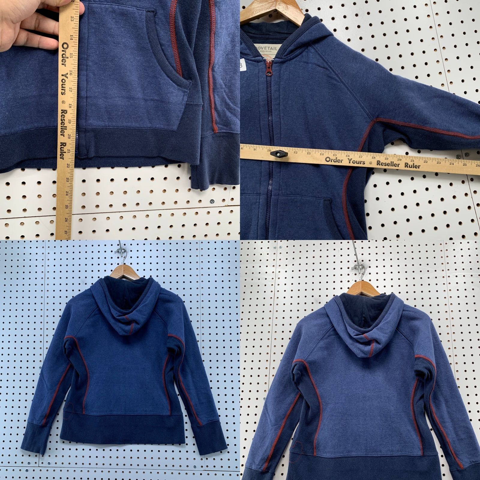 Vintage Dovetail Zip Hoodie Sweatshirt Womens S Blue Hooded Sweatshirt Hoodie Zip Pocketed Fleece Regular Size Womens Blue Dovetail Workwear Size S / US 4 / IT 40 - 8 Thumbnail
