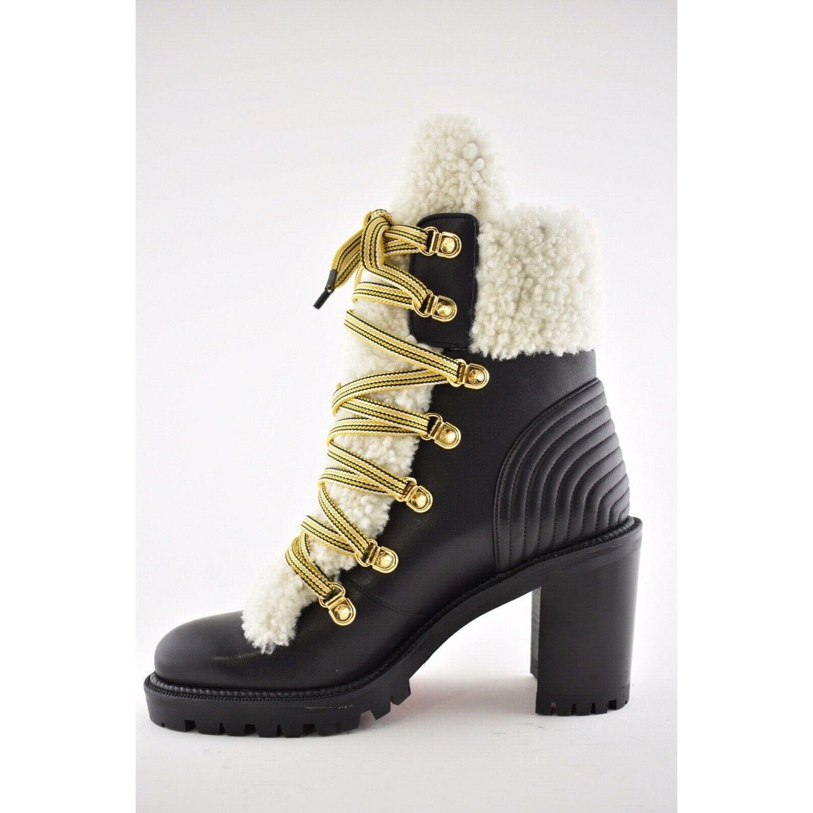 Christian Louboutin Christian Louboutin Yetita 70 Black Calf Leather Shearling Size US 5 / IT 35 - 8 Thumbnail