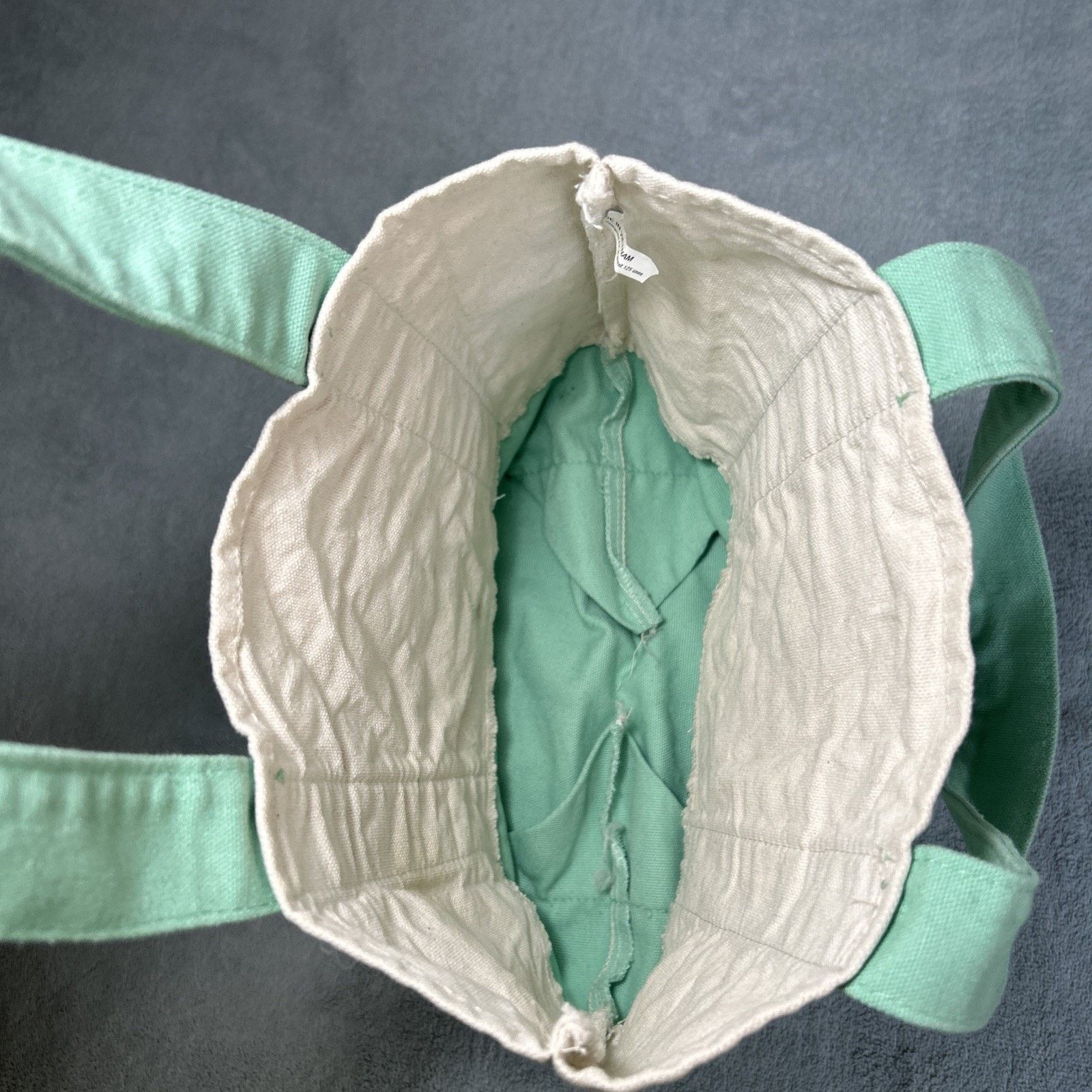 Boston Traders Trader Joes Mini Tote Bag 10x12 Teal Green Light Blue Hand Size ONE SIZE - 5 Thumbnail