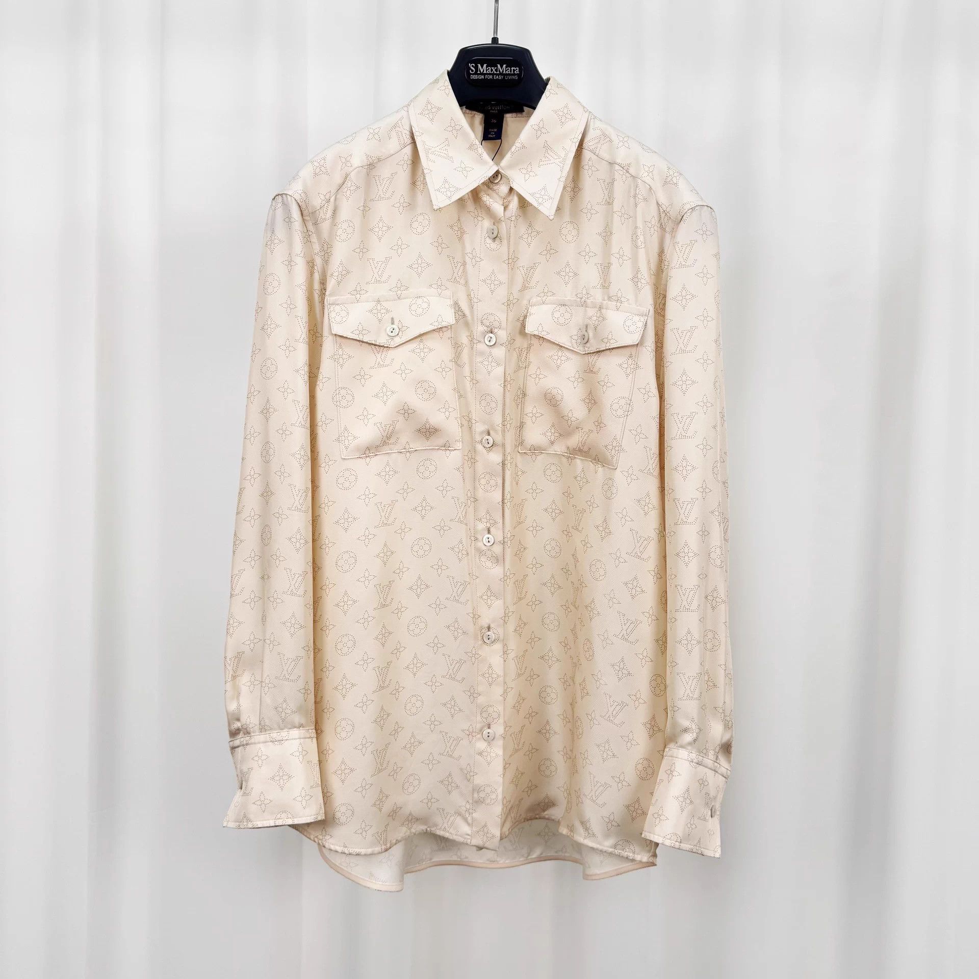 Louis Vuitton LV 24FW Monogram All Over Silk Shirt 36 98 New Size XS / US 0-2 / IT 36-38 - 1 Thumbnail