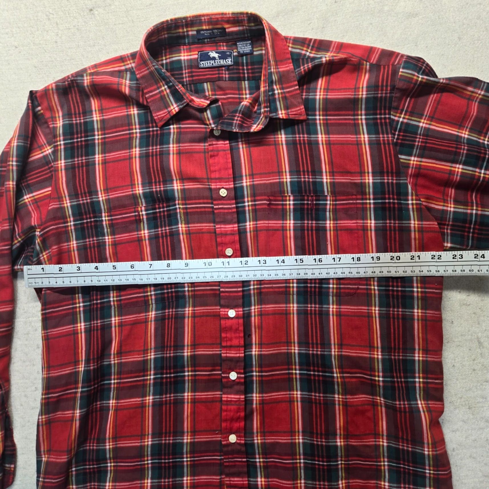 Vintage VINTAGE Steeplechase Shirt Red Plaid Button-Up Long Sleeve XL Mens Adult XL Size US XL / EU 56 / 4 - 4 Thumbnail