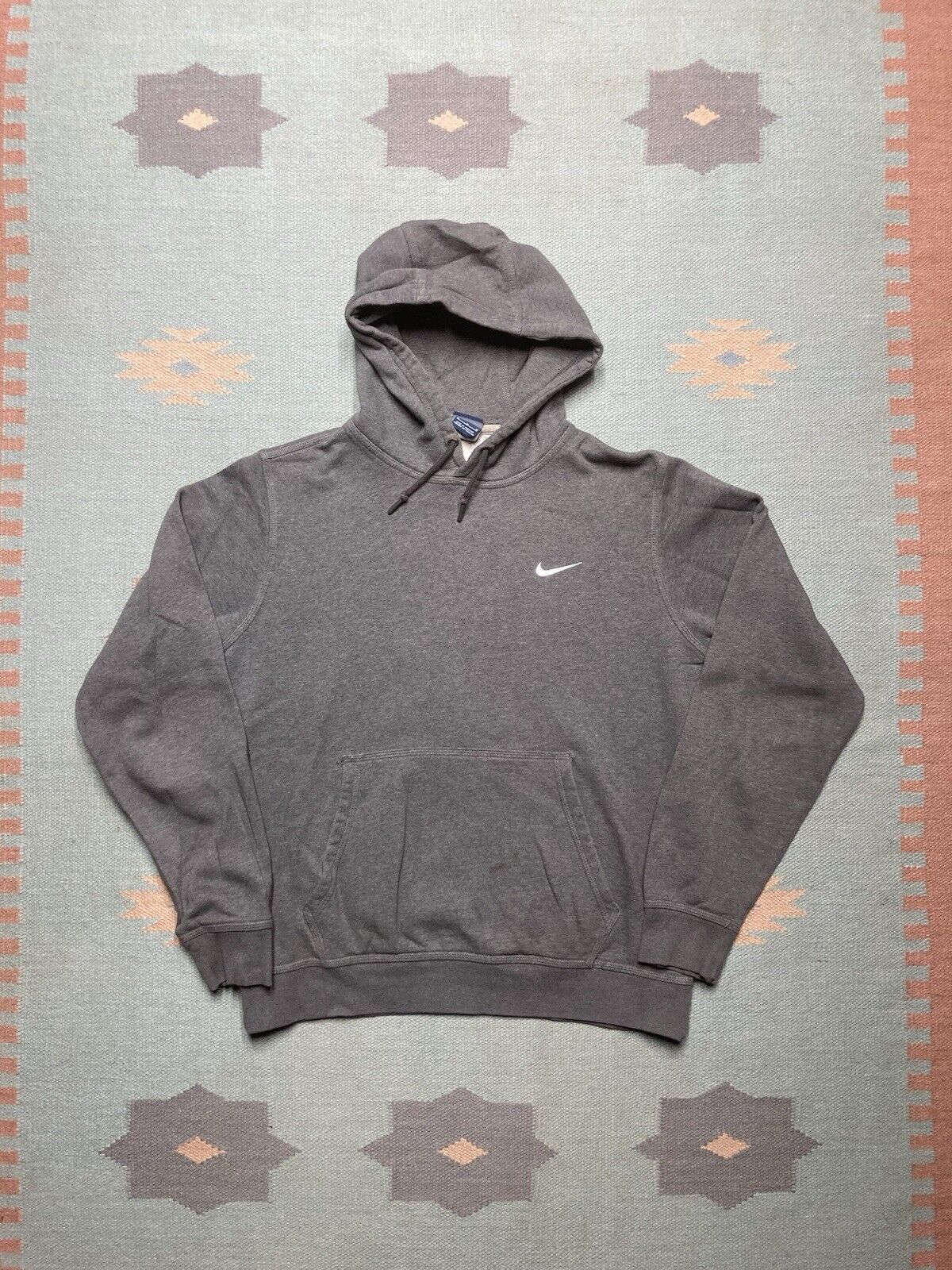 Nike × Vintage Vtg Nike hoodie sweatshirt swoosh check logo blank medium Size US M / EU 48-50 / 2 - 1 Thumbnail
