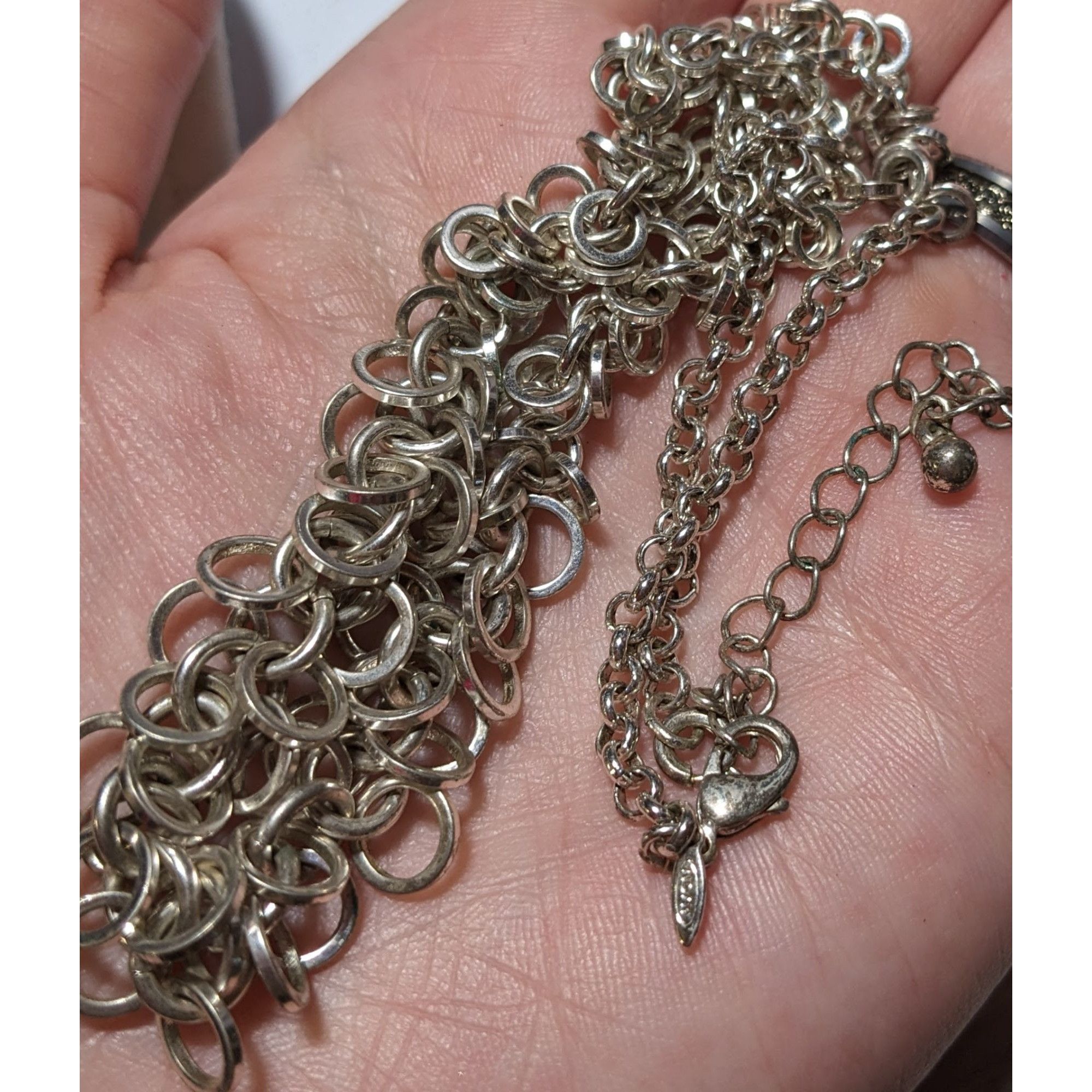 Other Vintage Avon Silver Ring Cluster Necklace Size ONE SIZE - 7 Thumbnail