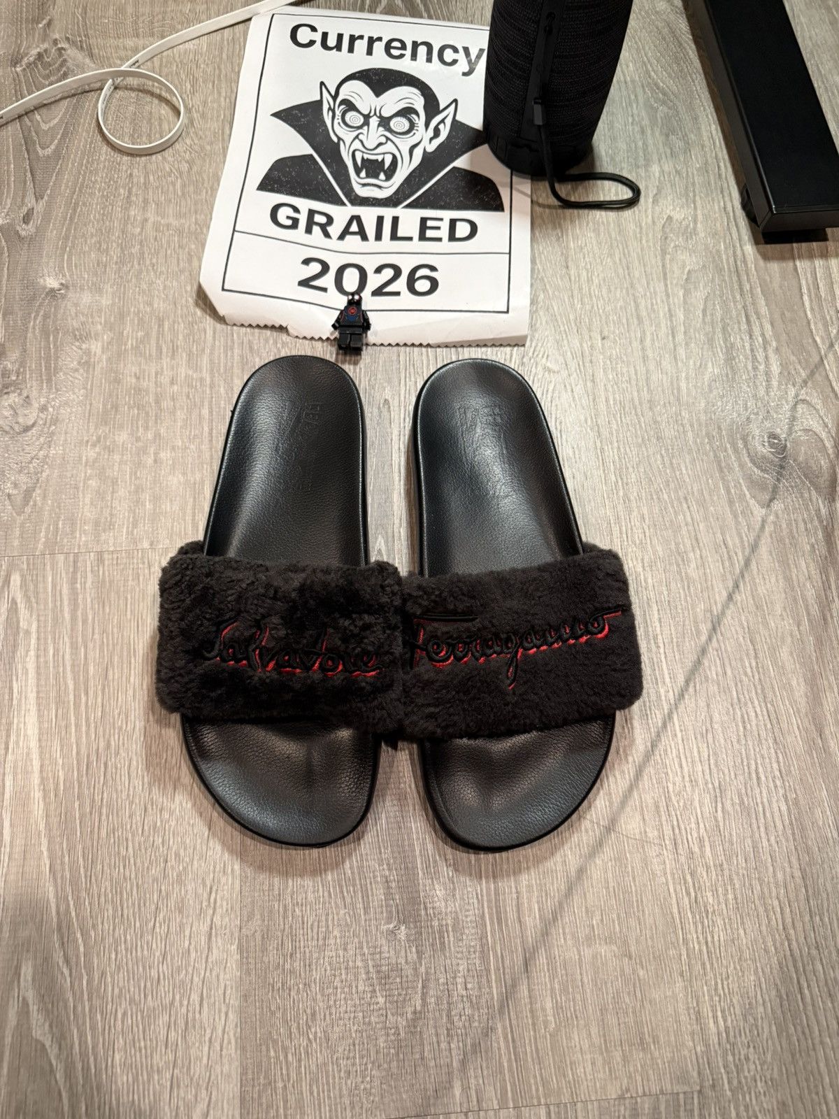 Salvatore Ferragamo Ferragamo "Don" Lamb Fur Slides Size US 9 / EU 42 - 1 Thumbnail