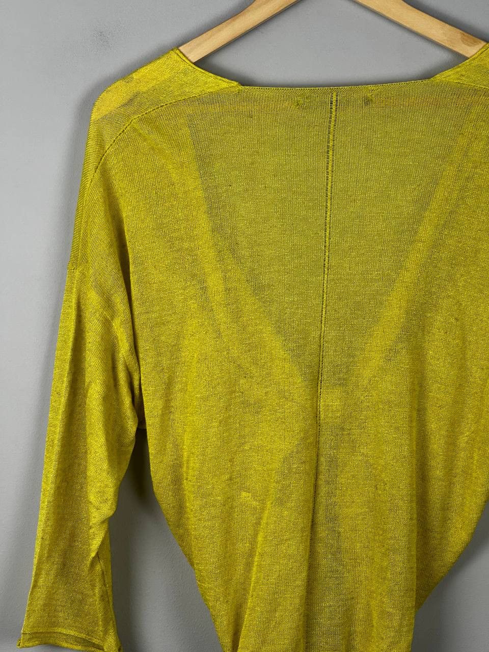Japanese Brand Ozai N Ku Avant Garde Silk Yellow Blouse Sweater Size M / US 6-8 / IT 42-44 - 10 Thumbnail