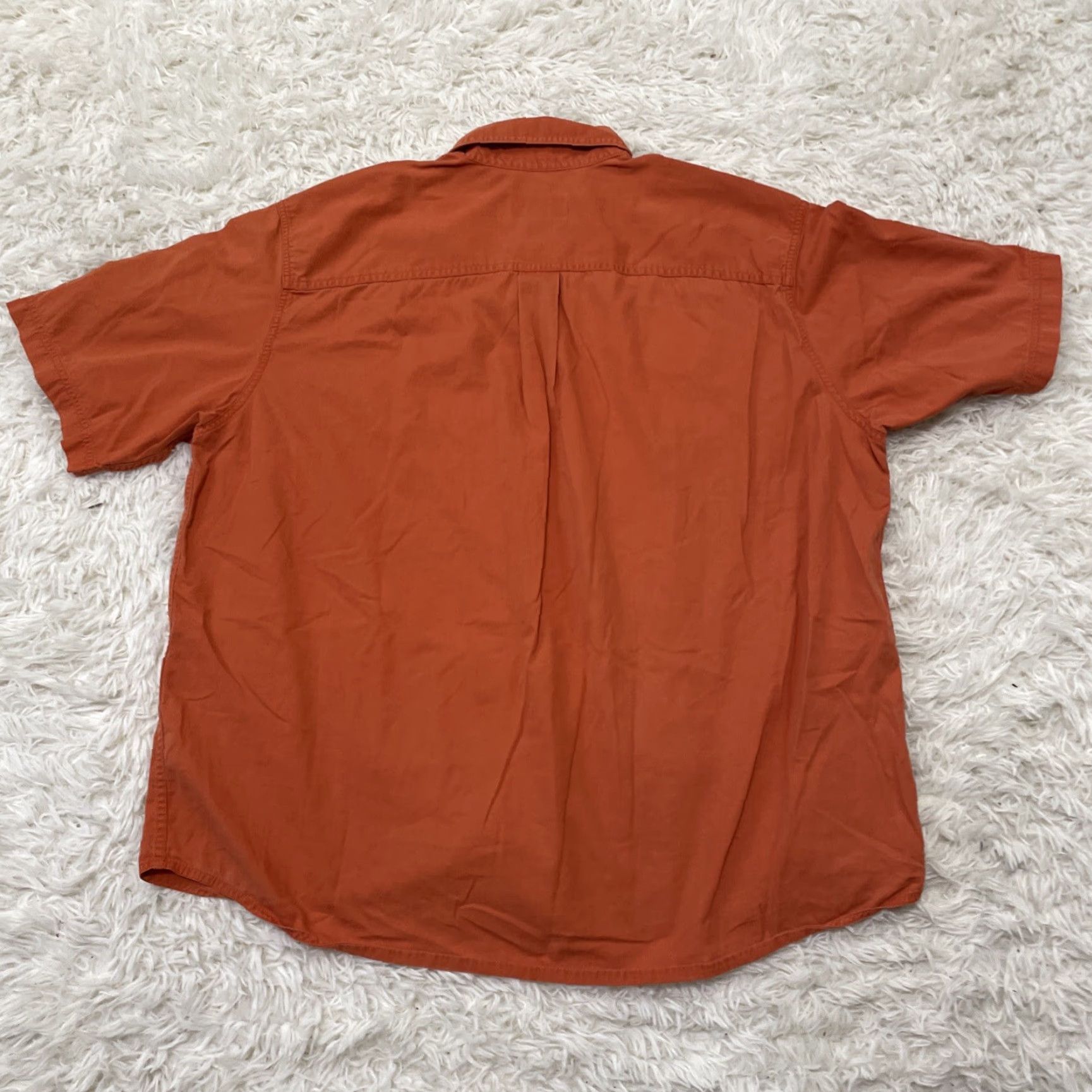 Eddie Bauer VINTAGE Eddie Bauer Button-Up Camp Shirt Men XL Orange Twill Oxford Retro 80s Classic Button-Down Collared Short Sleeve Mens Button-Up Shirt Size US XL / EU 56 / 4 - 2 Thumbnail