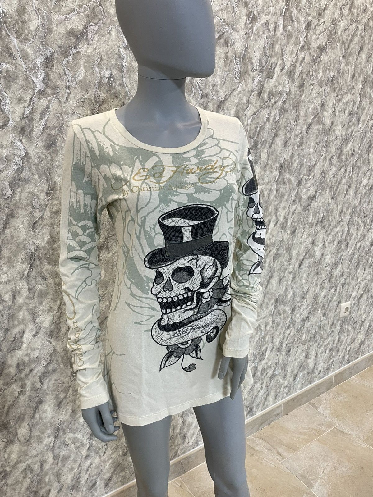 Christian Audigier × Ed Hardy Ed Hardy By Christian Audigier Ed Hardy Skull in Top Hat Size S / US 4 / IT 40 - 2 Thumbnail