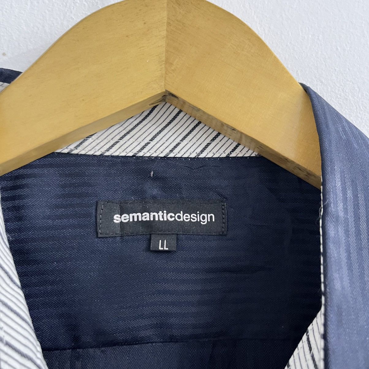 semanticdesign Semanticdesign - Darknavy Striped Clean Button Up Size US L / EU 52-54 / 3 - 3 Thumbnail