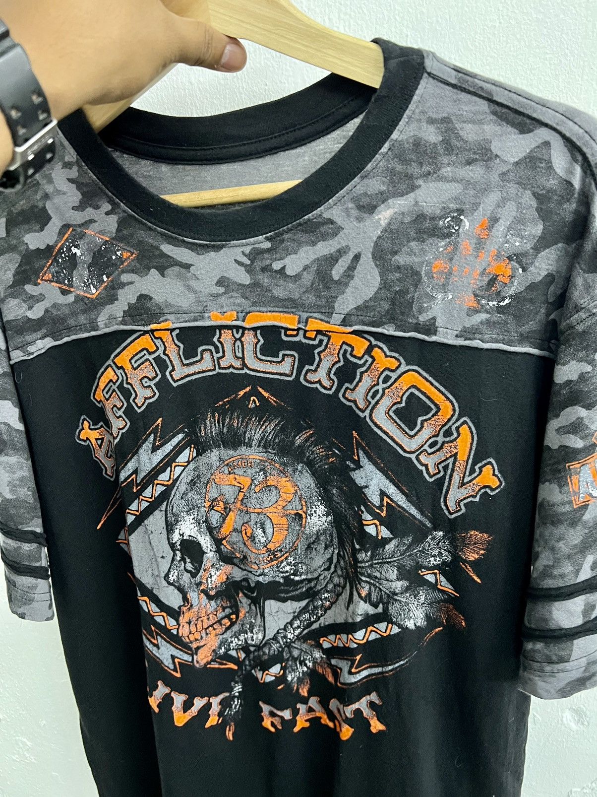 Affliction × If Six Was Nine × Vintage VINTAGE Y2K AFFLICTION SKULL AMERICAN CUSTOM TEE Size US XL / EU 56 / 4 - 13 Thumbnail