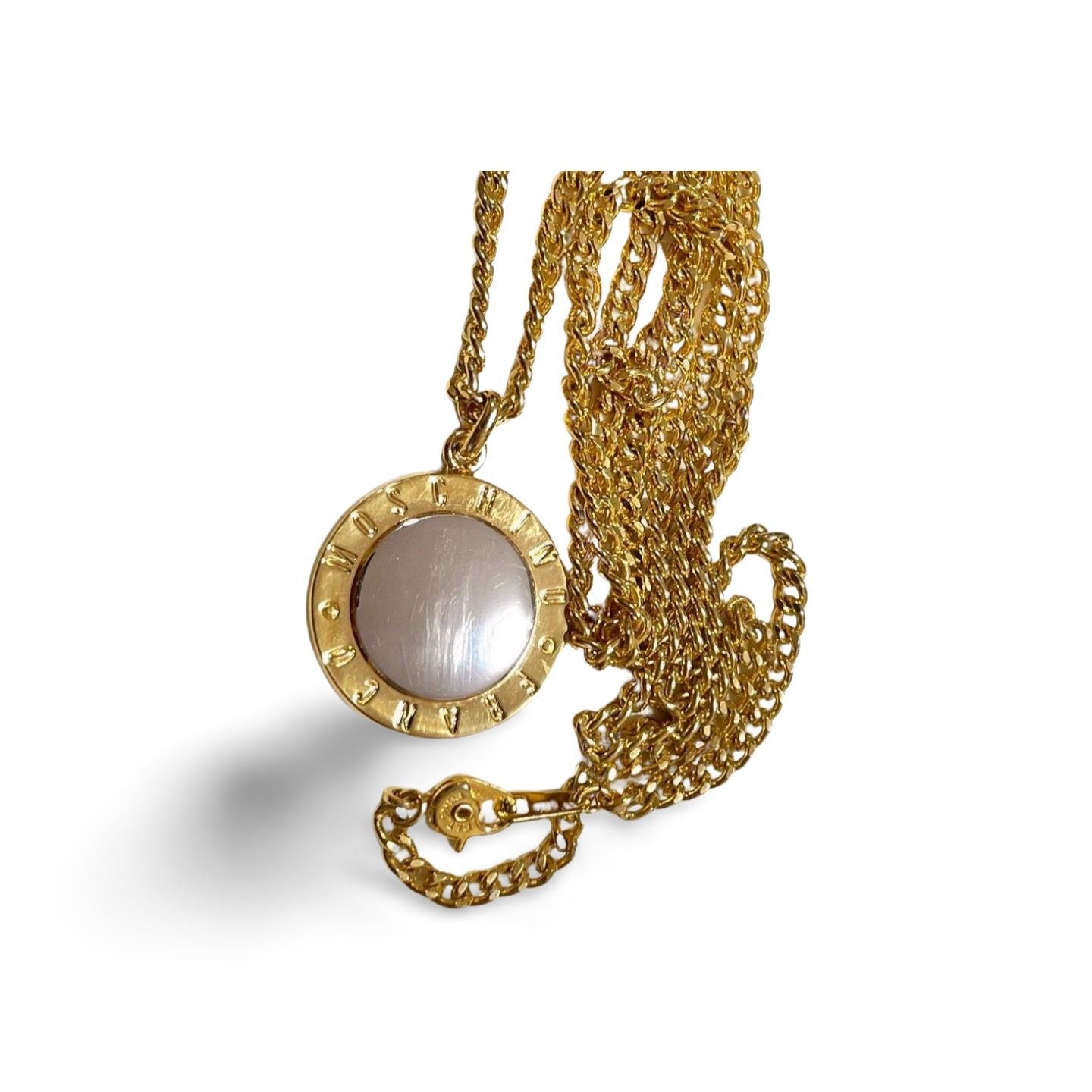 Moschino Vintage Moschino chain necklace with round logo top Size ONE SIZE - 5 Thumbnail