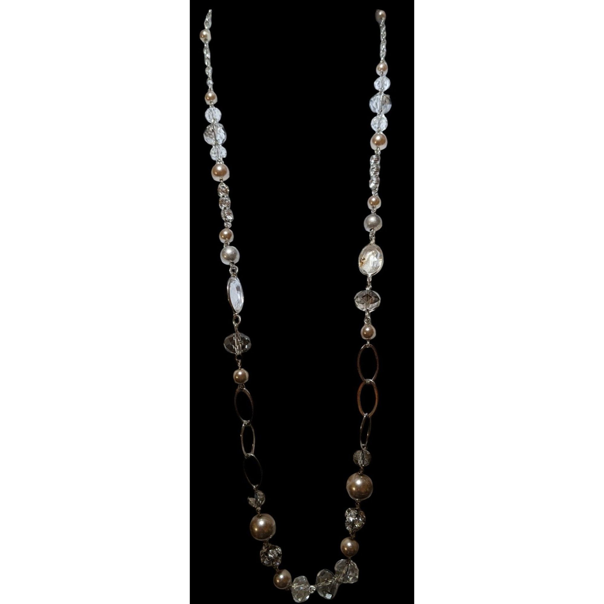 Other Glam Faceted Glass Pearl Beaded Necklace Size ONE SIZE - 2 Thumbnail