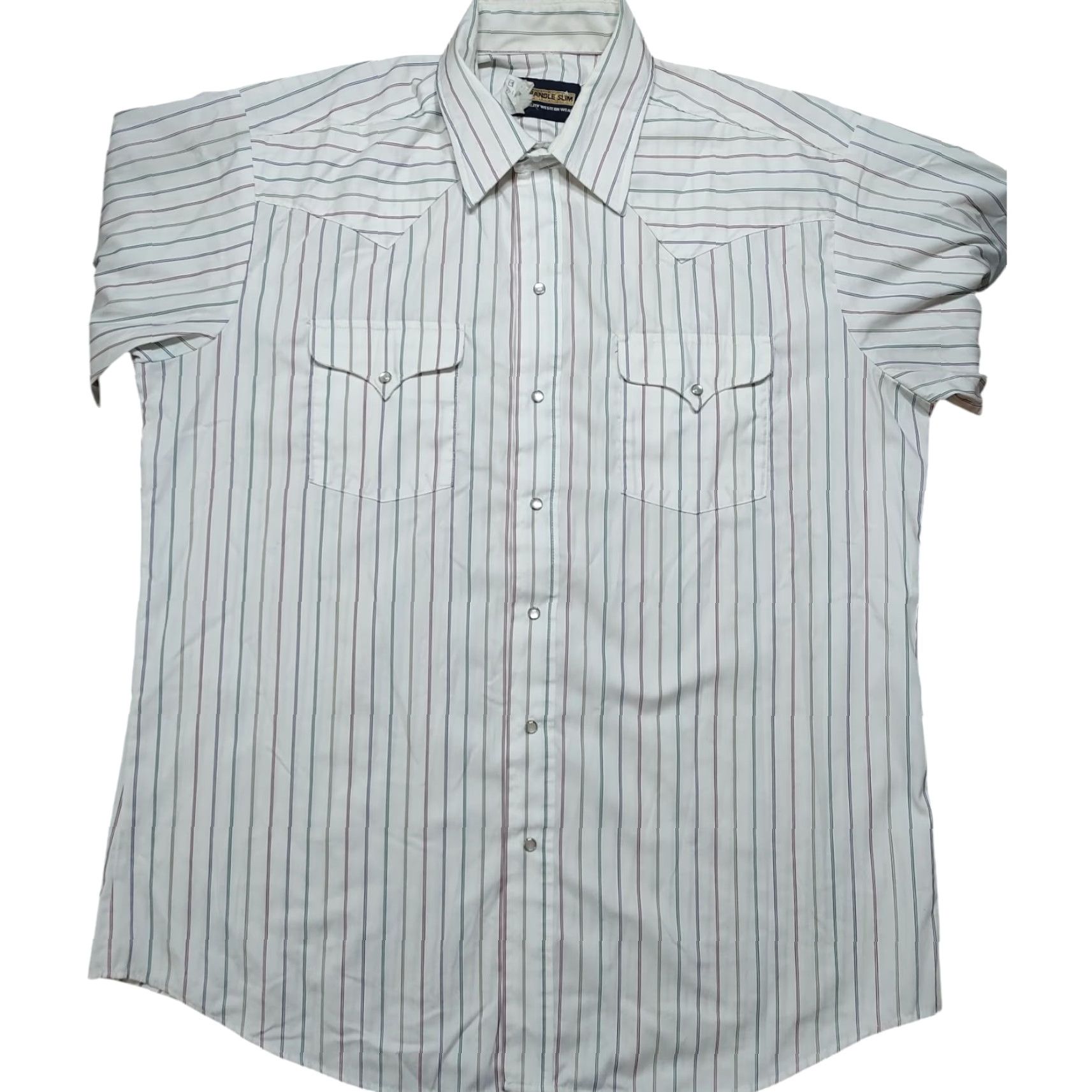 Vintage VINTAGE Panhandle Slim Shirt Mens 17 X 35 White Striped Pearl Snap Western Cowboy Shirt Mens 17 X 35 White Striped Pearl Snap Western Cowboy Size US XL / EU 56 / 4 - 2 Thumbnail