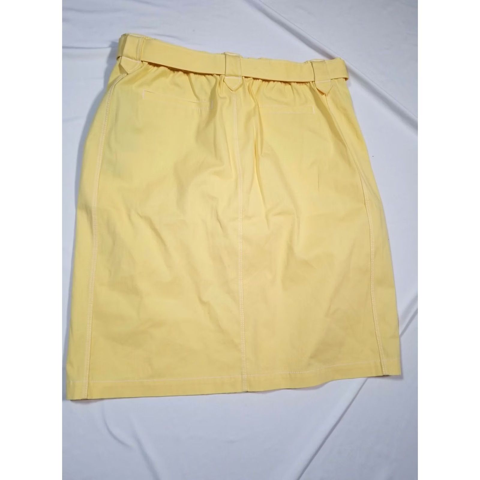 Vintage Lafayette 148 New York Skirt Yellow Buckle 12 Cotton Blend Long Women’s Regular Size 12 Size 34" / US 12 / IT 48 - 4 Thumbnail