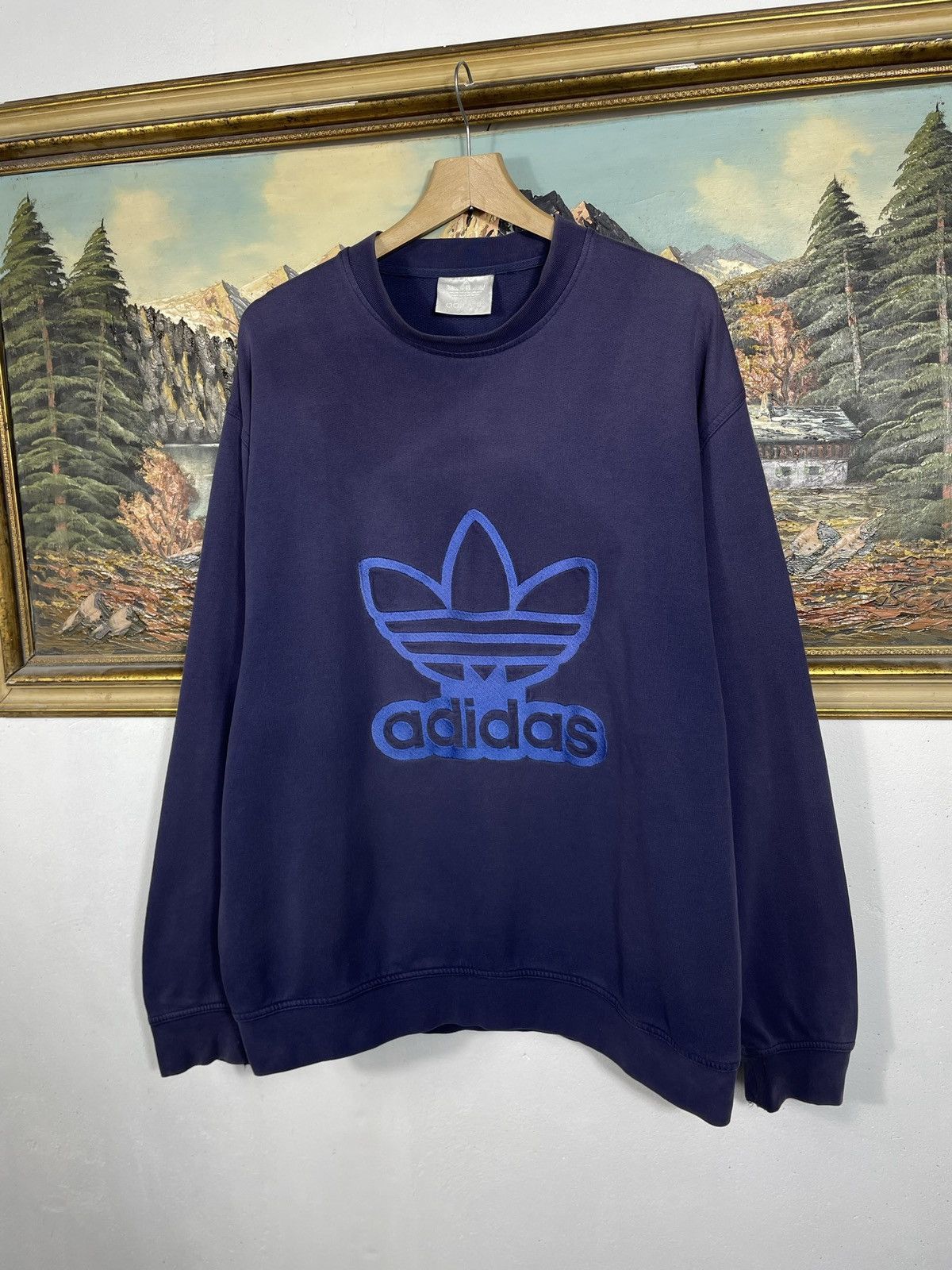 Adidas × Vintage Adidas Vintage 90s Fade Washed Sweatshirt Crewneck Skate Y2k Size US L / EU 52-54 / 3 - 3 Thumbnail