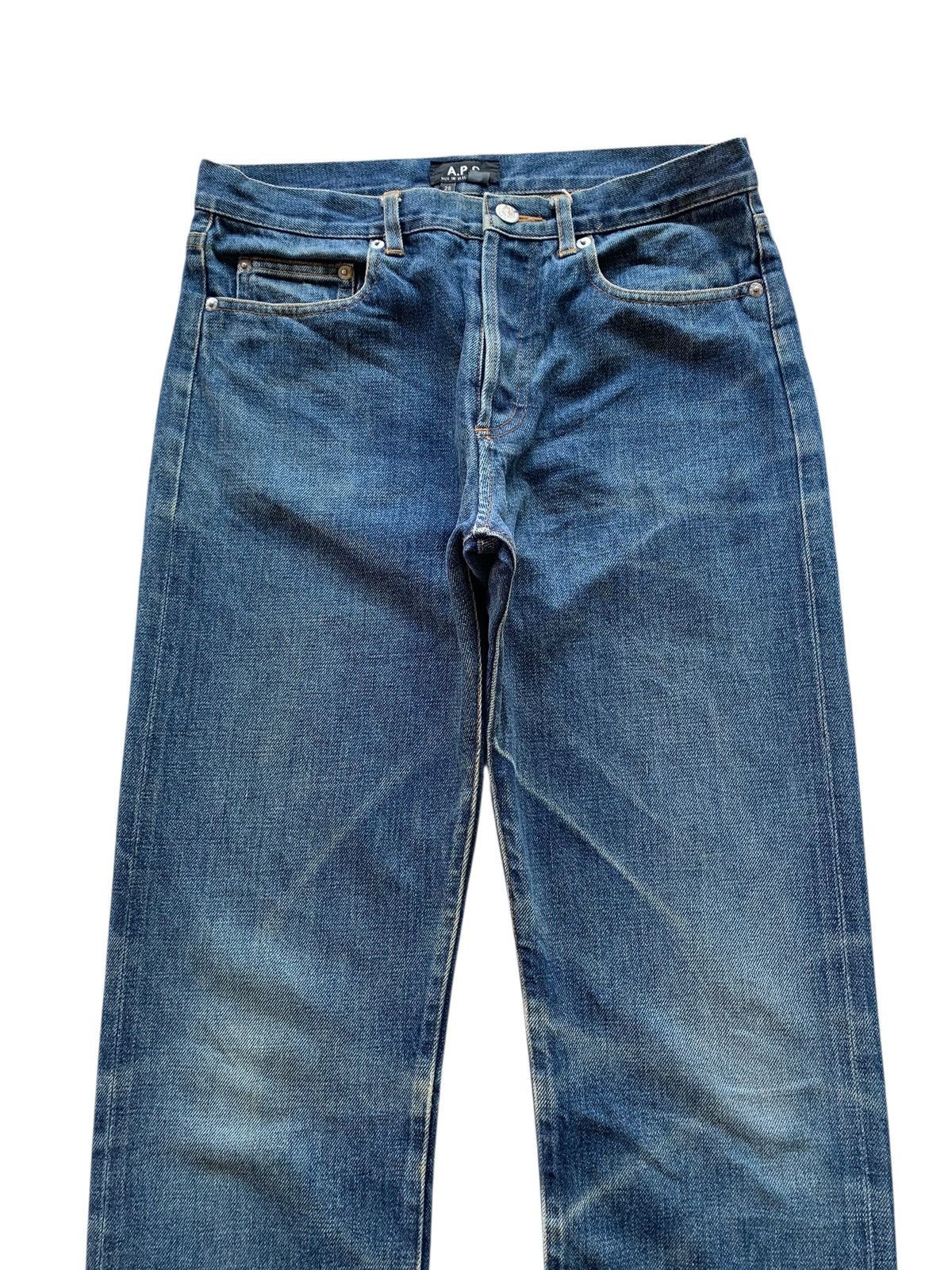 A.P.C. A.P.C SELVEDGE FADED & RUSTY JAPANESE DISTRESSED DENIM Size US 30 / EU 46 - 6 Thumbnail