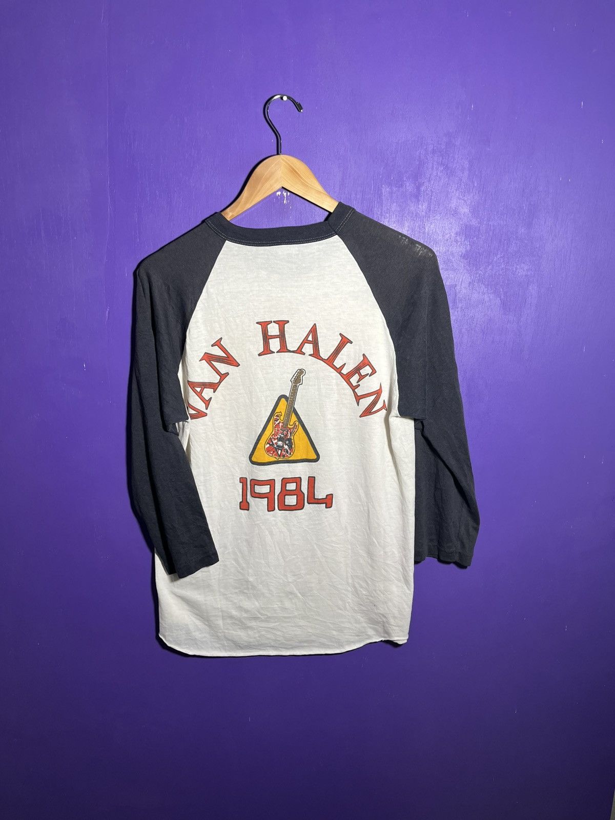 Band Tees × Vintage Vintage 1984 Van Halen Angel baby raglan tour tee Size US M / EU 48-50 / 2 - 2 Thumbnail