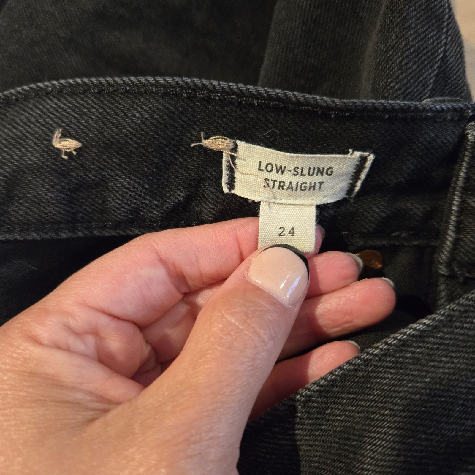 Madewell Madewell Low Slung Straight Button Fly Jeans Black Kent 24 Size 24" / US 00 / IT 34 - 6 Thumbnail