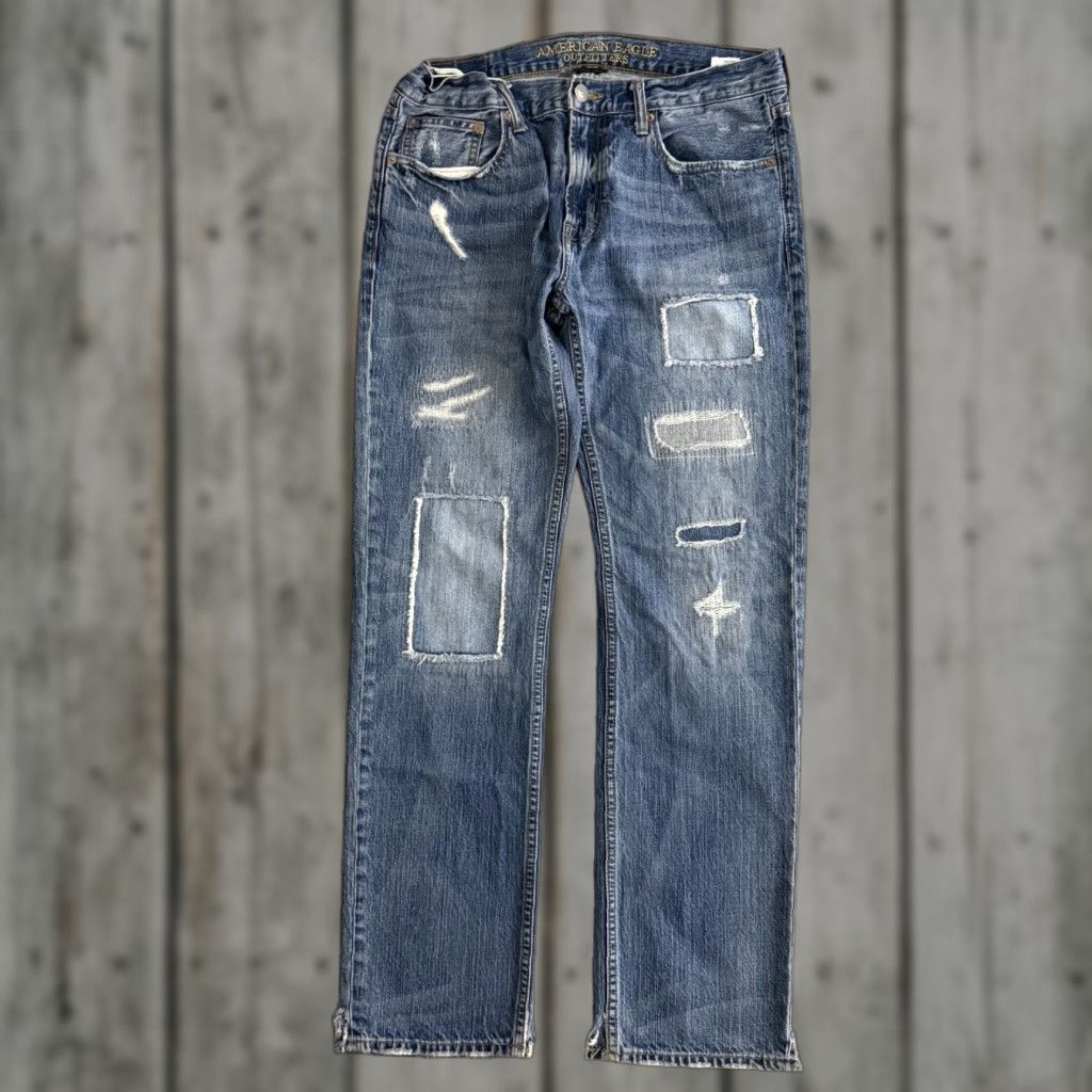 American Eagle Outfitters American Eagle Jeans Made To Last Patchwork Mens Size 32x32 Distressed Size US 32 / EU 48 - 1 Thumbnail
