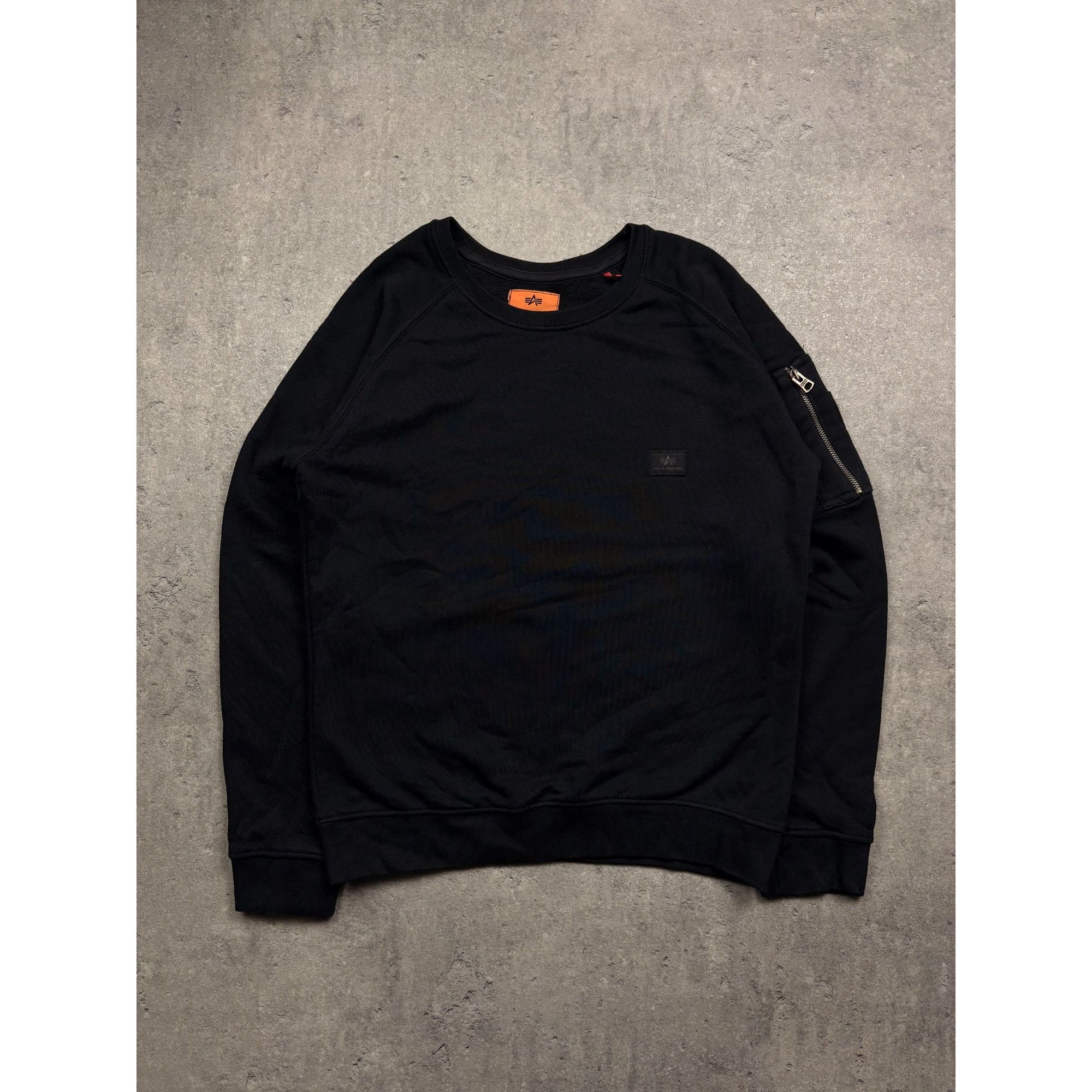Alpha Industries Alpha Industries Black Crewneck Sweatshirt With Side Zipper Size US S / EU 44-46 / 1 - 1 Thumbnail