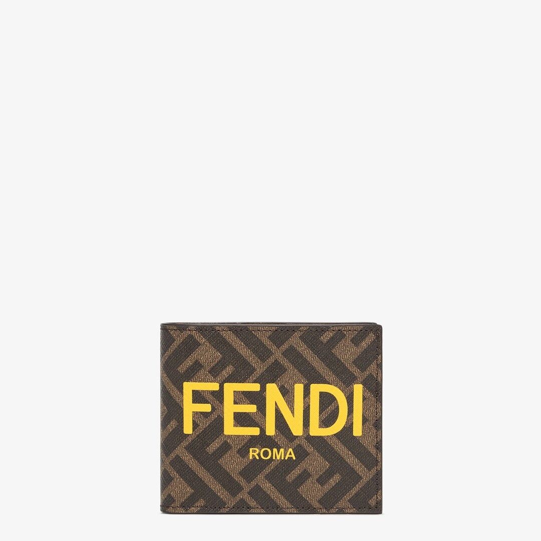 Fendi o1s1wg111224 Size: OS / Bi-Fold Wallet in Brown & Yellow Size ONE SIZE - 1 Thumbnail