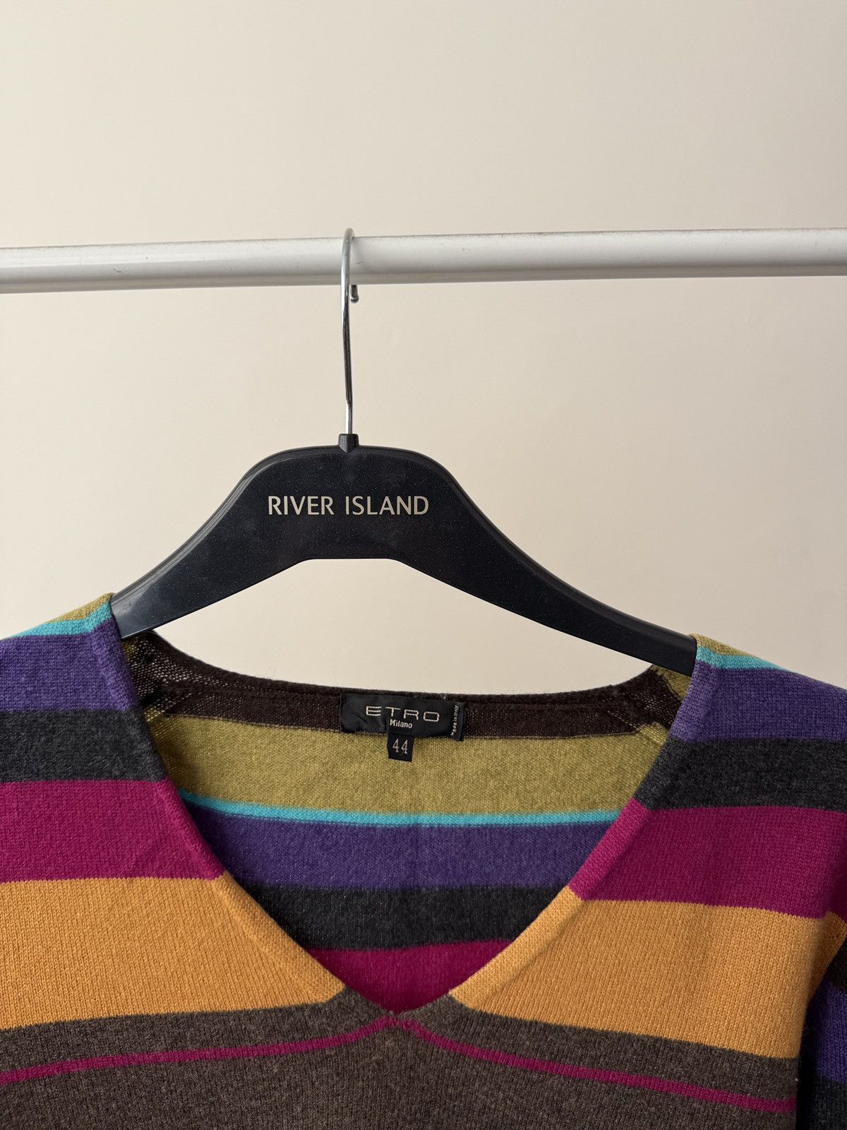 Etro Vintage Etro Milano V-Neck Striped women’s Sweater Size M / US 6-8 / IT 42-44 - 4 Thumbnail