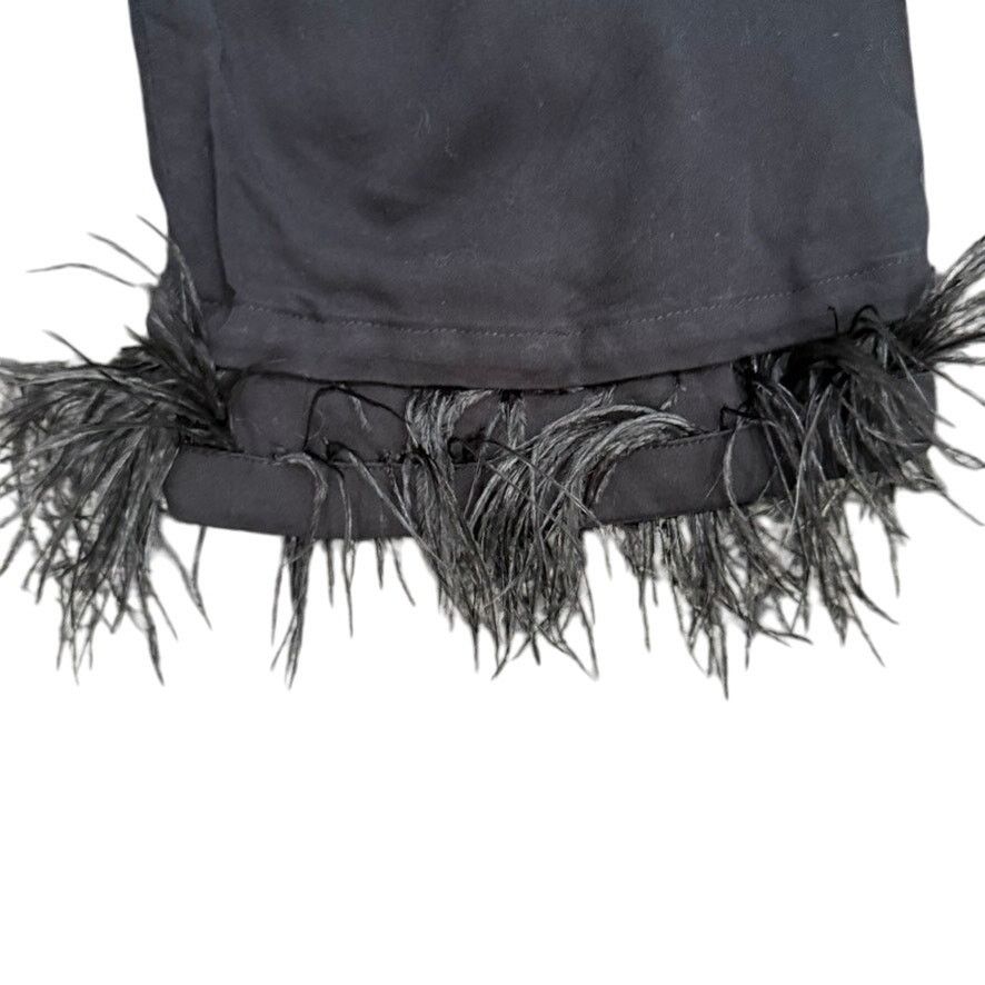 Sleeper Sleeper Party Pajama Pant With Feathers in Black, Size XS Size 25" / US 0 / IT 36 - 7 Thumbnail