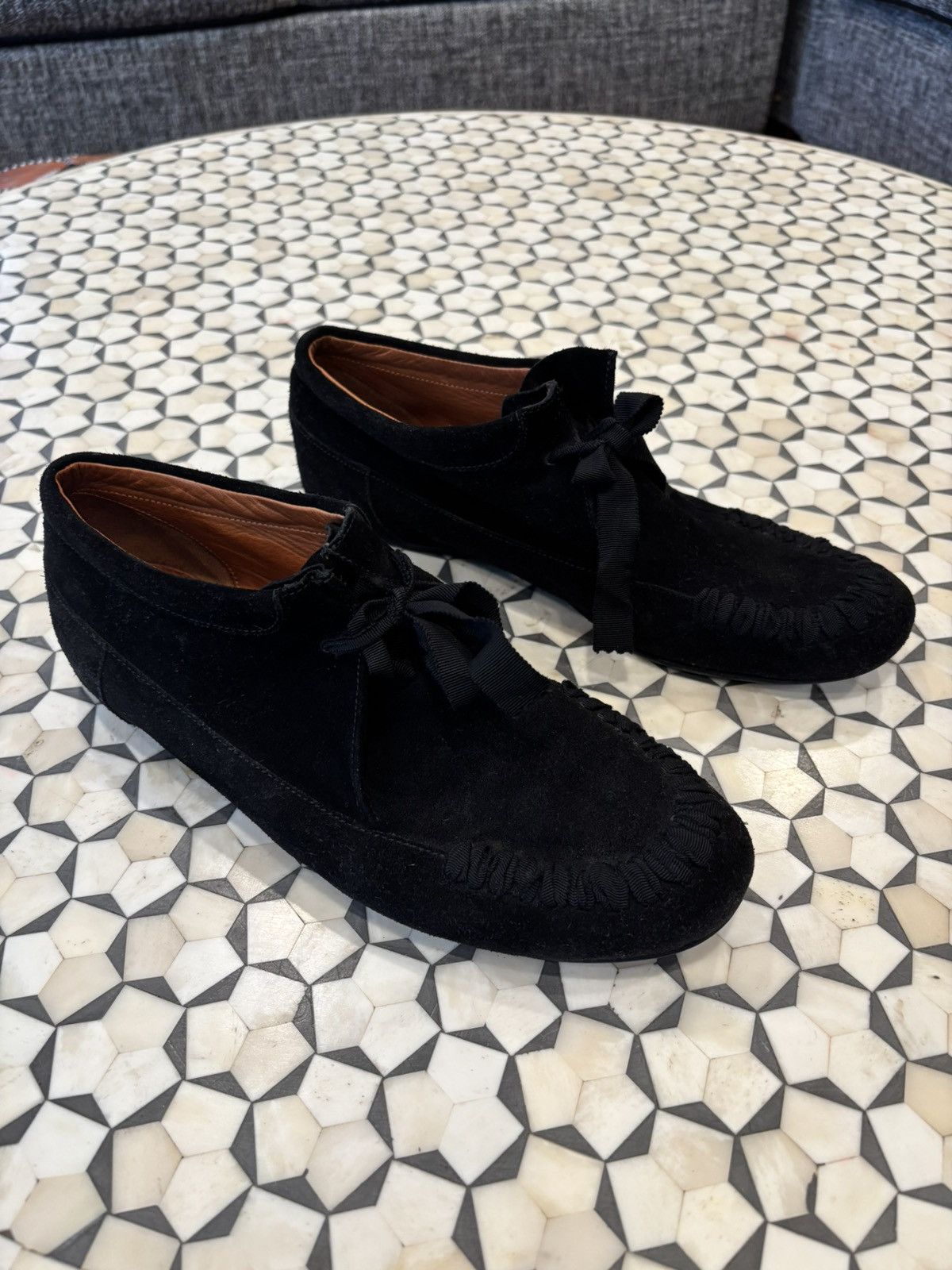 Lanvin LANVIN Black Suede Lace Up Moccasins Size US 8.5 / IT 38.5 - 2 Thumbnail