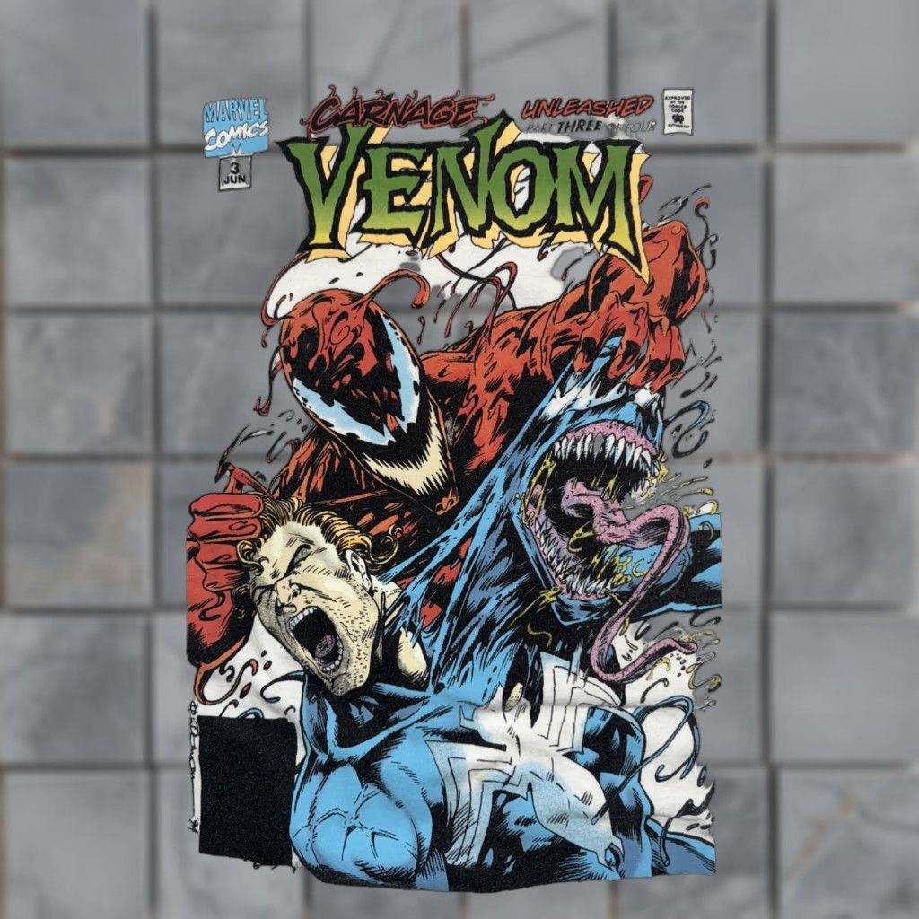 Vintage VINTAGE Carnage And Venom Comic Book T-Shirt Large 21x17 100% Cotton Size US L / EU 52-54 / 3 - 1 Thumbnail