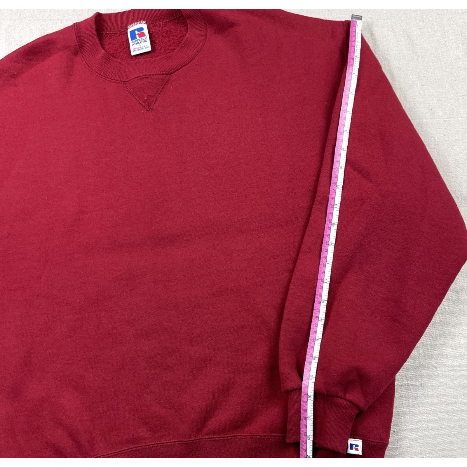 Russell Athletic VINTAGE Russell Athletic Sweatshirt Shirt Crewneck Mens L Red 90s Athletic Logo GOLF RUNNING SKIING Soccer USA - Size L Mens Size US L / EU 52-54 / 3 - 5 Thumbnail