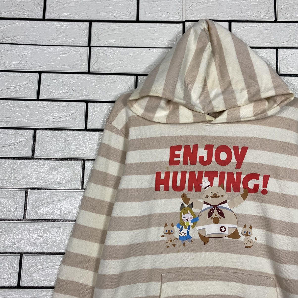 Japanese Brand 📌Vintage Hoodie Striped Design Uniqlo Cartoon Japan Size US L / EU 52-54 / 3 - 8 Thumbnail