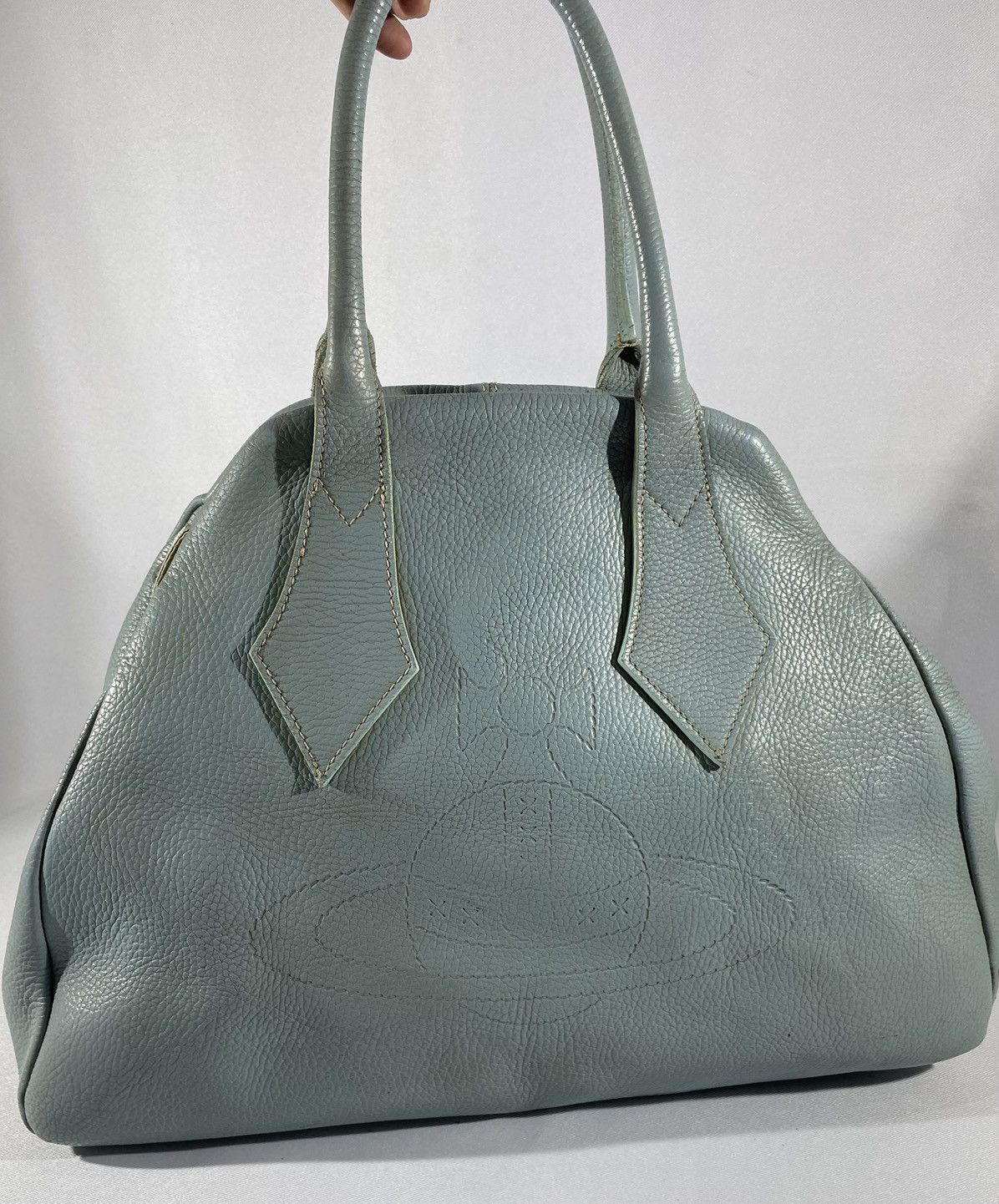Vintage Vintage Perforated Orb Leather Handbag Size ONE SIZE - 11 Thumbnail