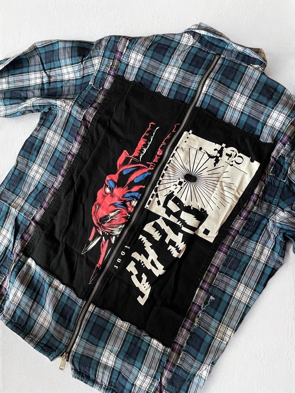 Designer × Diesel × Vintage DIESEL PATCHWORK CHECKED PLAID SHIRT FLANNEL ARTWORK y2k Size US M / EU 48-50 / 2 - 5 Thumbnail