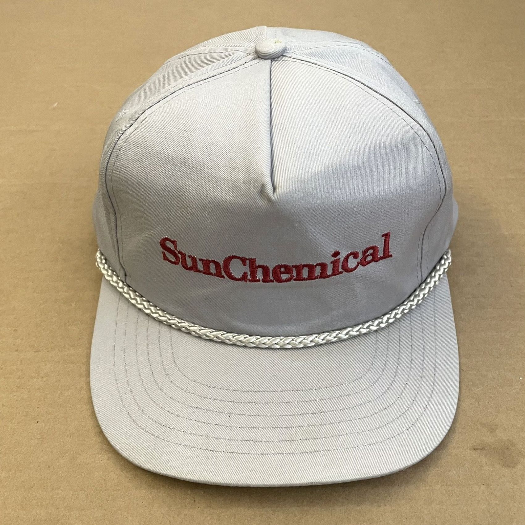 Spell Nike Sun Chemical Hat Cap Snapback Gray Corded Adjustable Logo Spell Out Rope Mens Size ONE SIZE - 4 Thumbnail