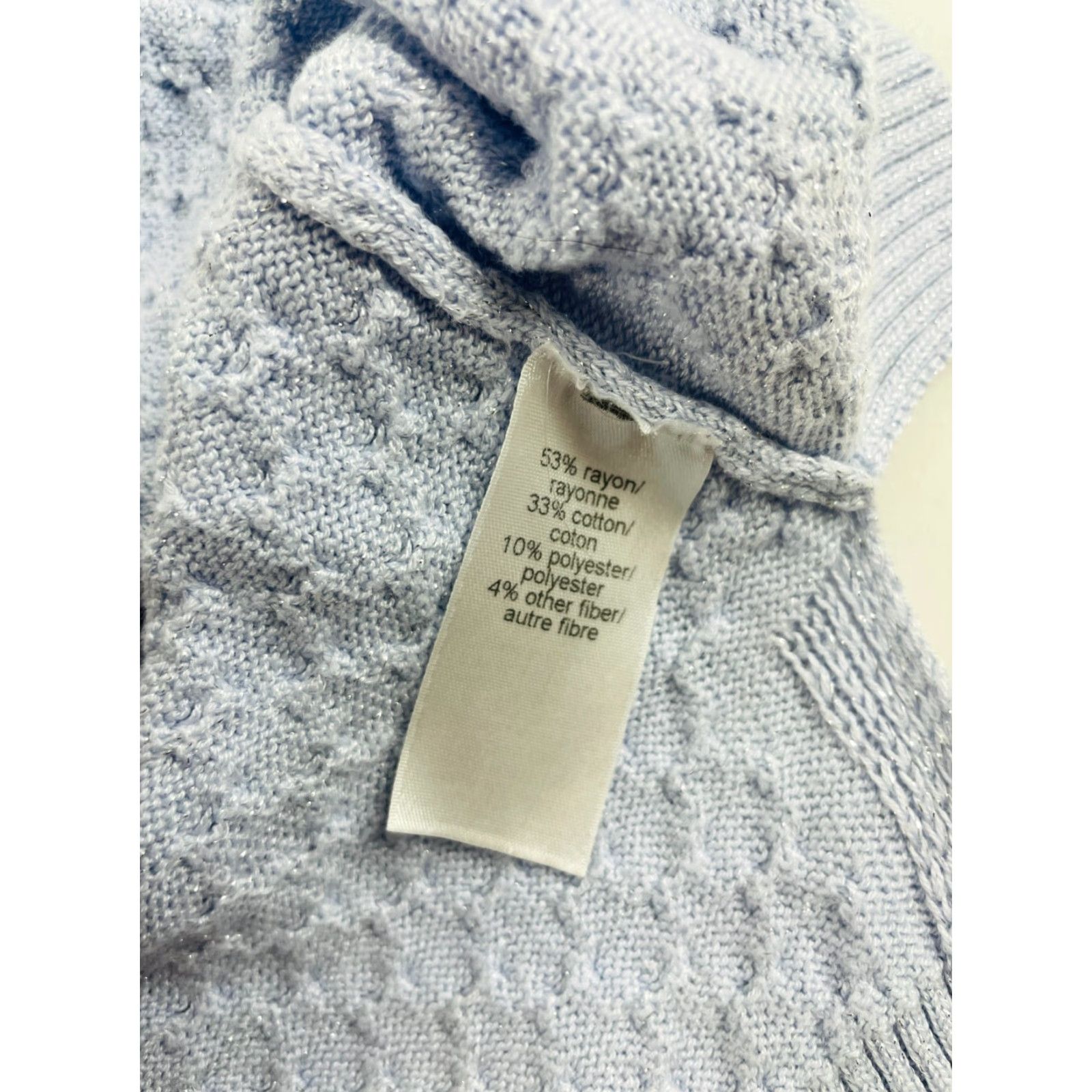 Vintage **Women's Size M Blue Metallic Maurices Hooded Drawstring Sweater** User: Women's Size M Blue Metallic Maurices Hooded Drawstring Sweater Size M / US 6-8 / IT 42-44 - 8 Thumbnail
