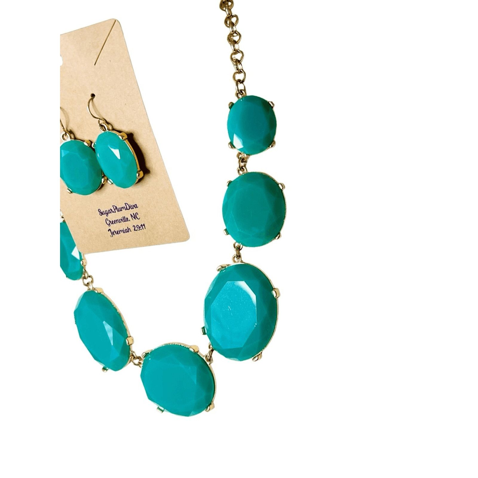 Other Tasha 3pc Fashion Jewelry Set Green Statement Necklace Size ONE SIZE - 2 Thumbnail