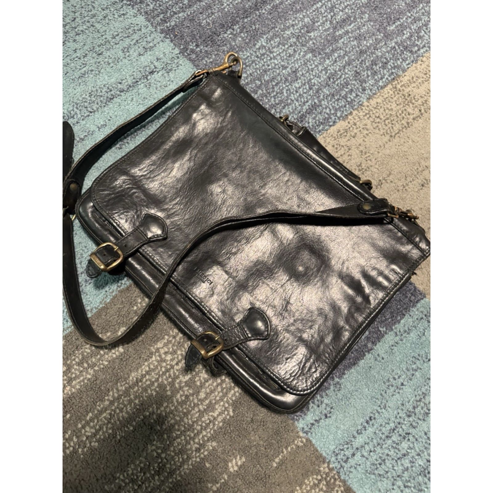 Vintage VINTAGE I Medici Firenze Made In Italy Leather black Messenger Shoulder Bag 15 Size ONE SIZE - 3 Thumbnail
